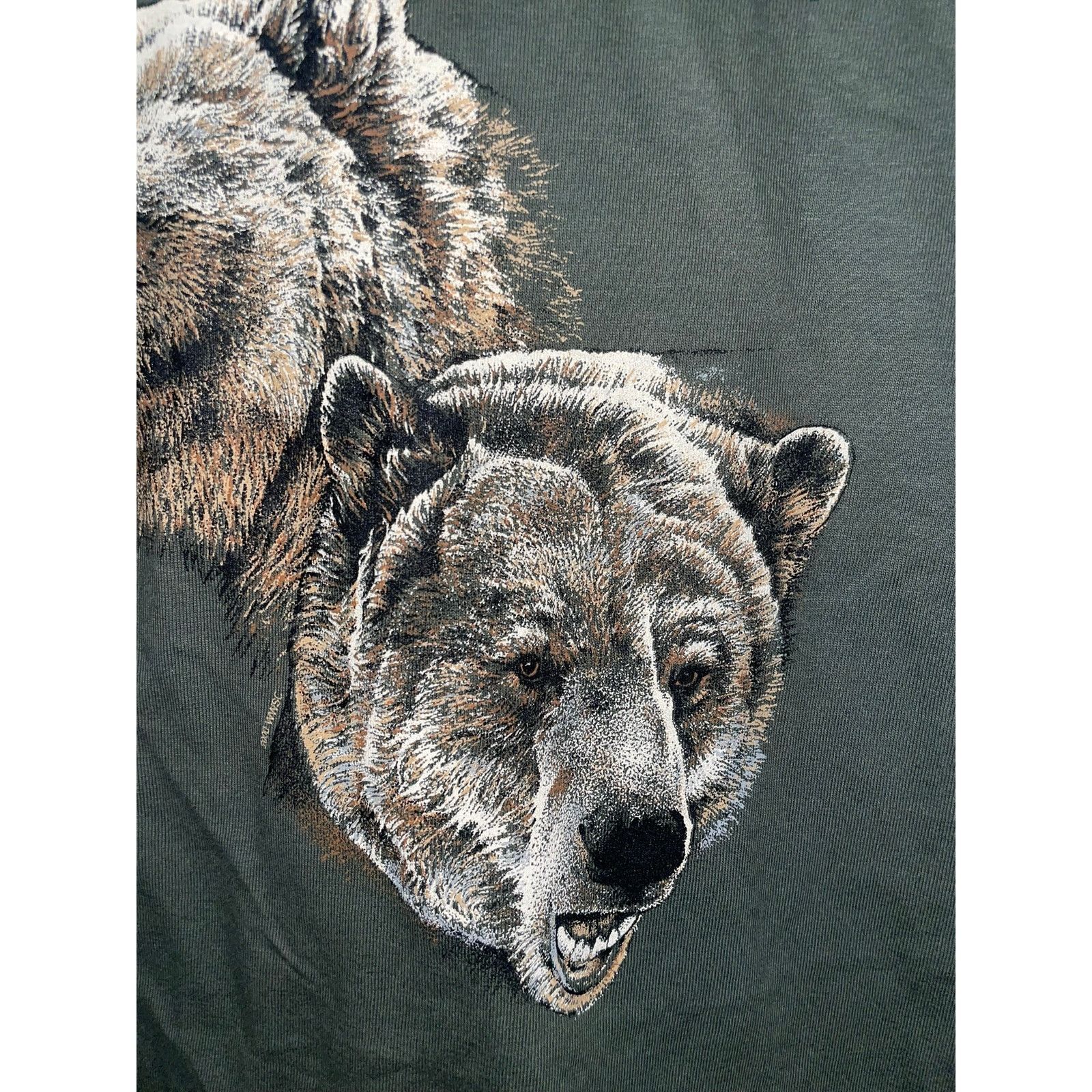 Anvil Vintage Grizzly Bear Shirt Montana Rocky Mountains Tee 90s M Size US M / EU 48-50 / 2 - 3 Thumbnail