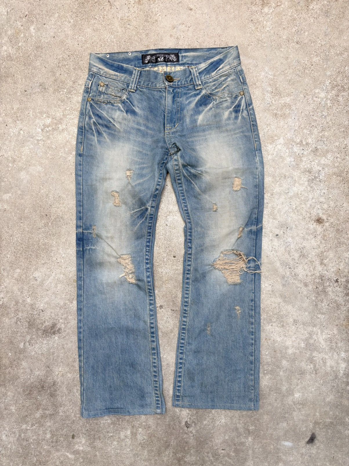 Le Grande Bleu (L.G.B.) RED PEPPER Indian Boot Cut Flared Jeans Denim Size 33 Size US 33 - 4 Thumbnail