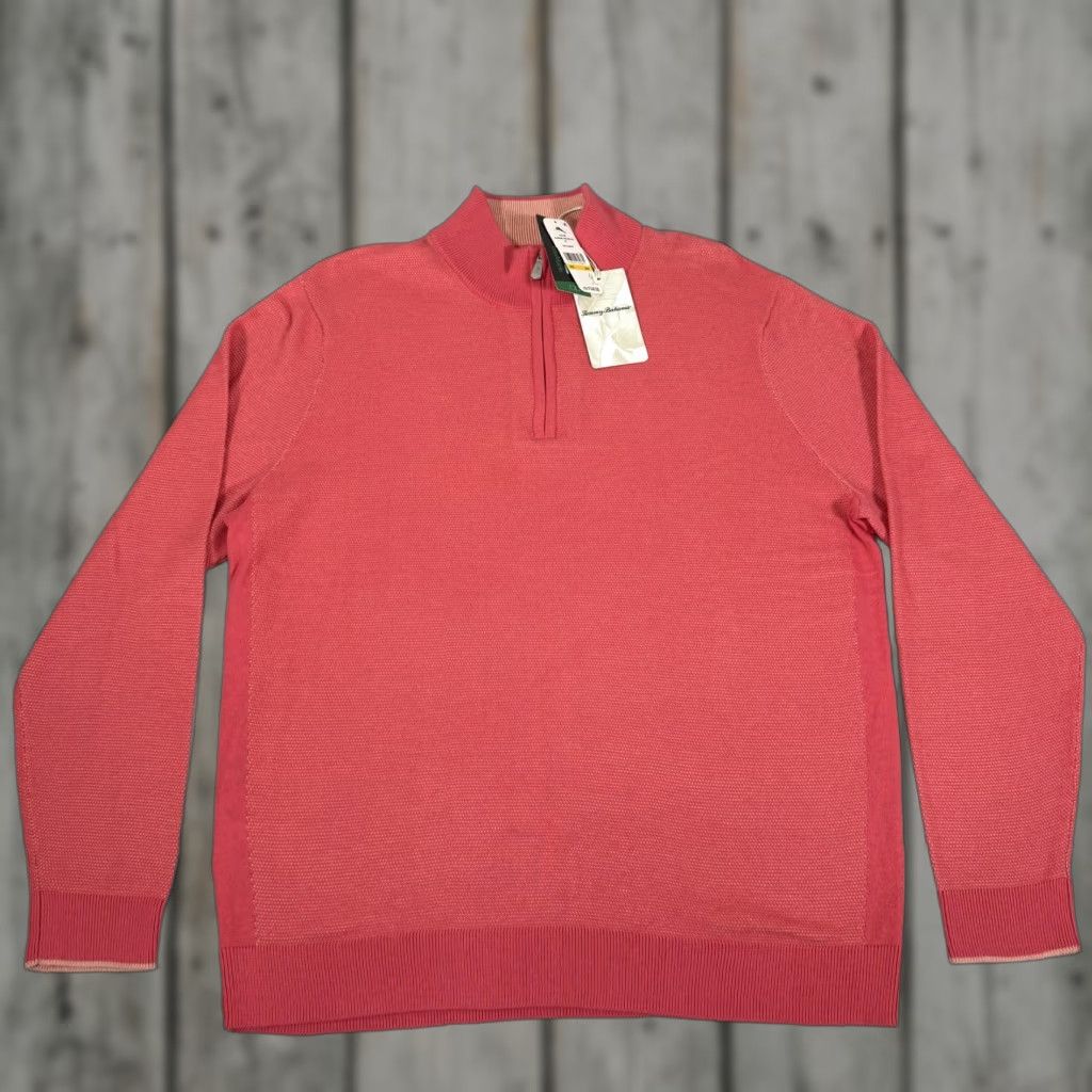 Tommy Bahama Tommy Bahama Sweater Men Medium Pink Half Zip Pullover Island Zone CoolMax Shirt Size US M / EU 48-50 / 2 - 1 Thumbnail