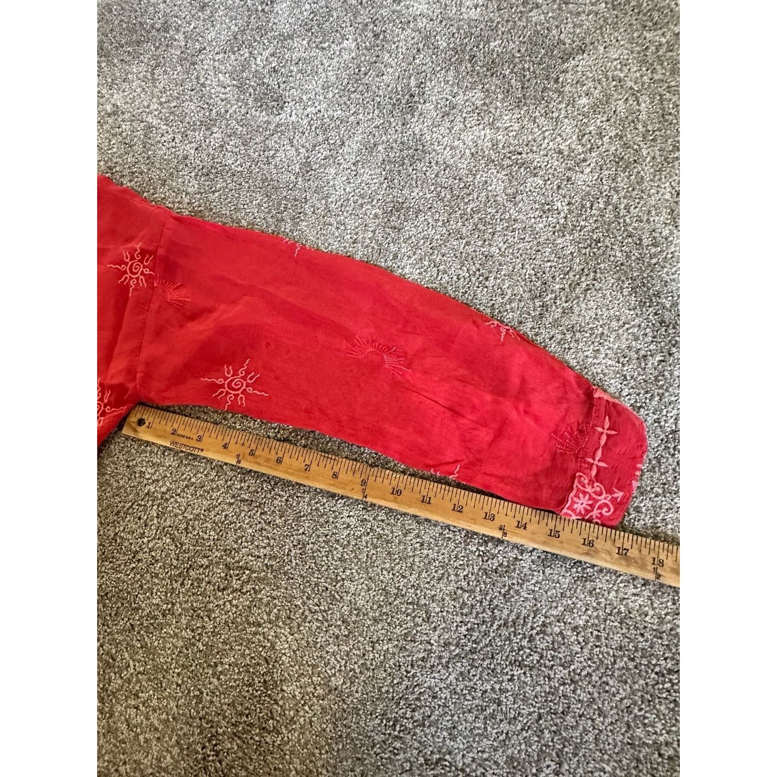 Johnny Was Johnny Was Red Slim Audrey Embroidered Shirt Size M Size M / US 6-8 / IT 42-44 - 6 Thumbnail
