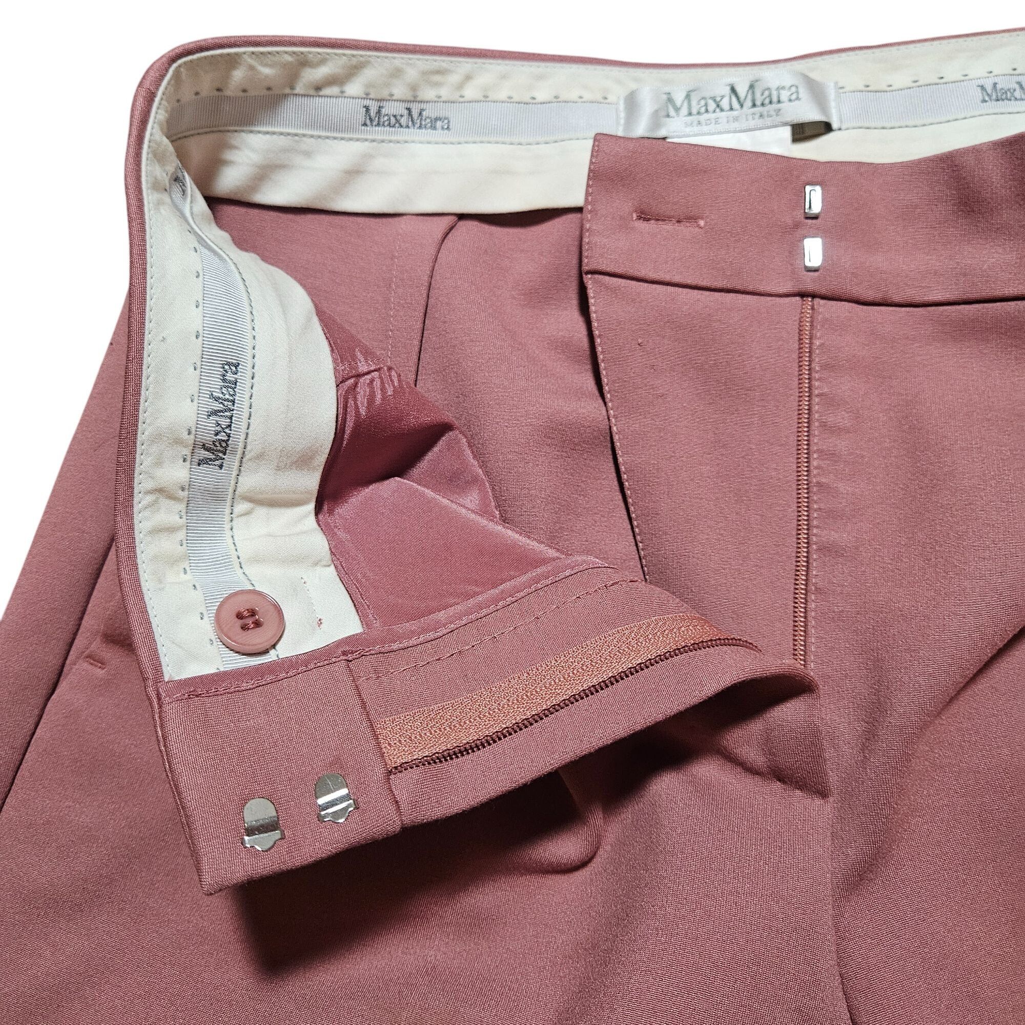 Max Mara Max Mara Women's Slim Fit Mauve Trousers Quiet Luxury Busine Size 30" / US 8 / IT 44 - 8 Thumbnail
