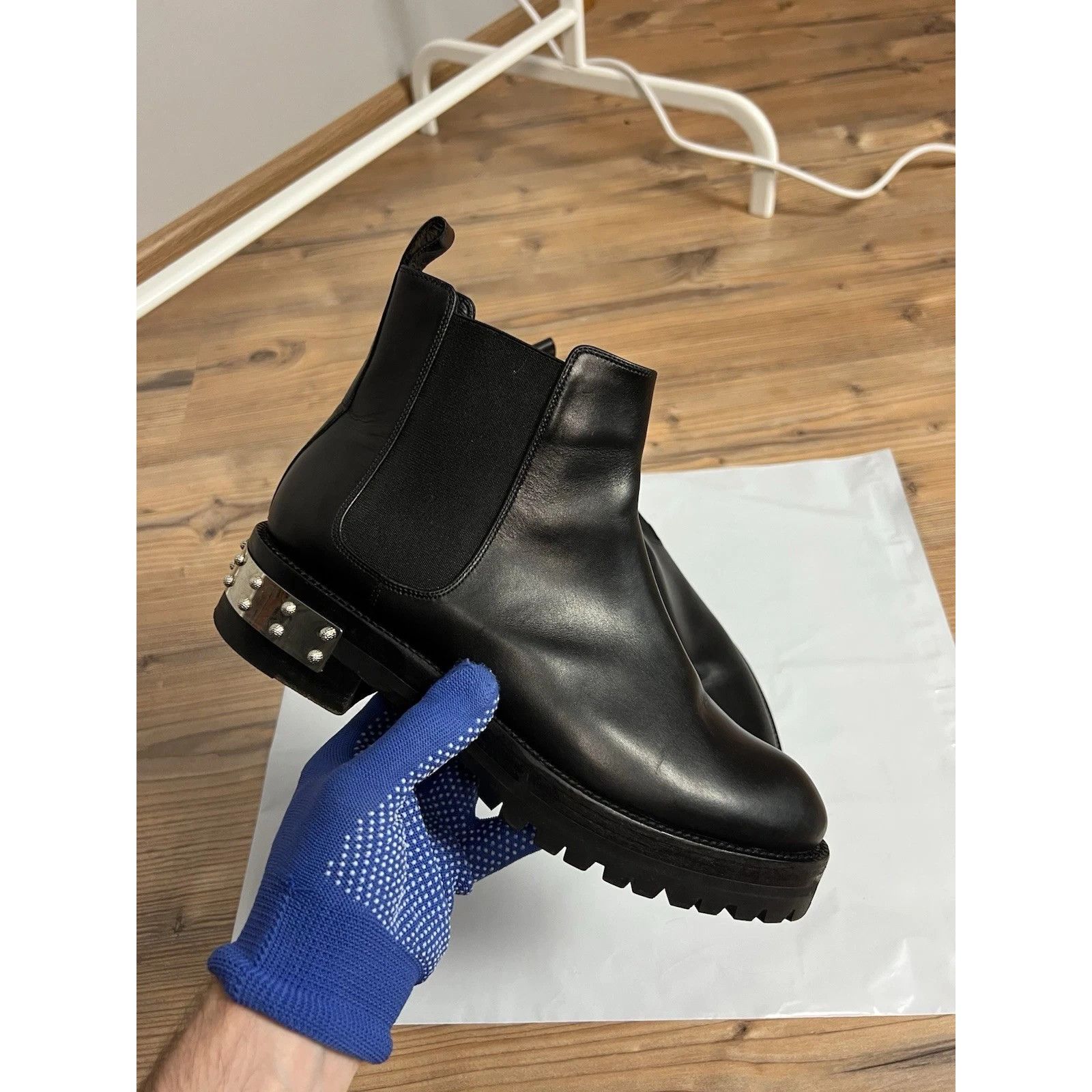 Alexander McQueen Alexander Mcqueen Hobnail Black Studded Leather Combat Ankle Size US 7 / IT 37 - 1 Thumbnail