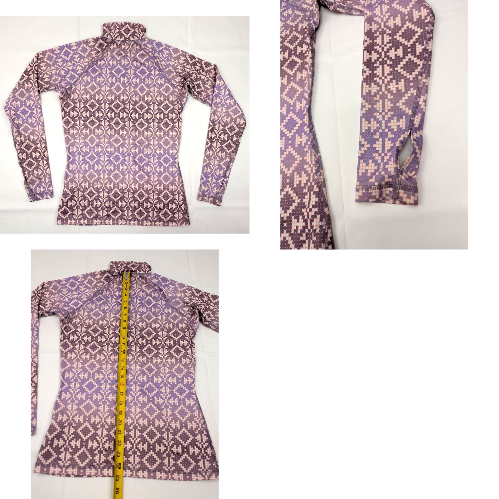 Nike Nike Pro Dri-Fit 1/4 Zip Pullover Lightweight Sweater Women M Geometric Purple Size M / US 6-8 / IT 42-44 - 9 Thumbnail