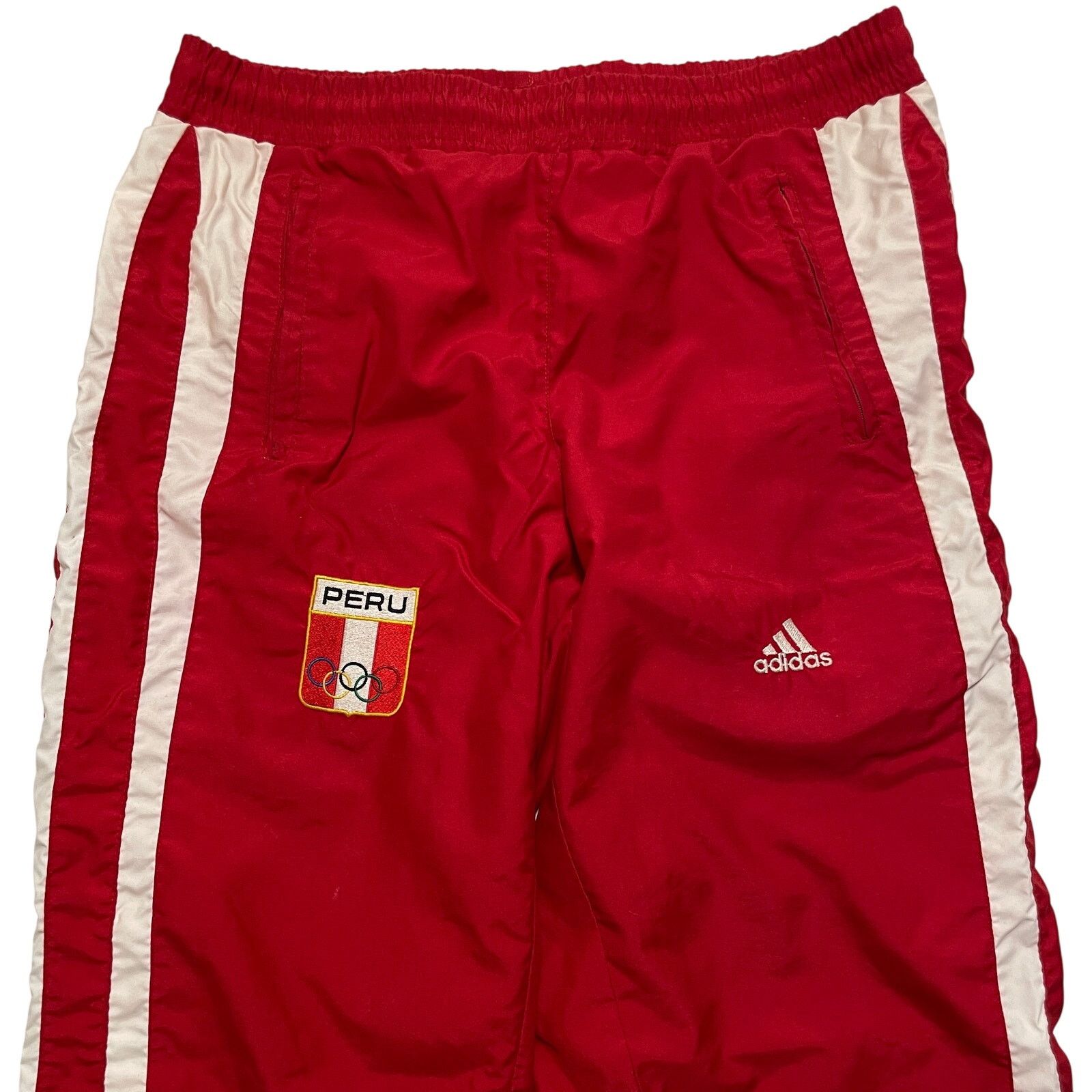 Adidas Vintage 90s Y2K Adidas Red Peru Olympics Ankle Zip Jogger XS Size US 31 - 2 Thumbnail