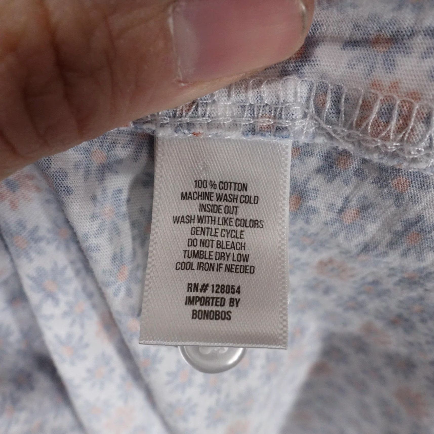 Bonobos Bonobos Shirt Mens Large White Blue Orange Floral Slim Fit Cotton Button-Down Short Sleeve Casual Shirt Mens L White Floral 100% Cotton Size US L / EU 52-54 / 3 - 7 Thumbnail