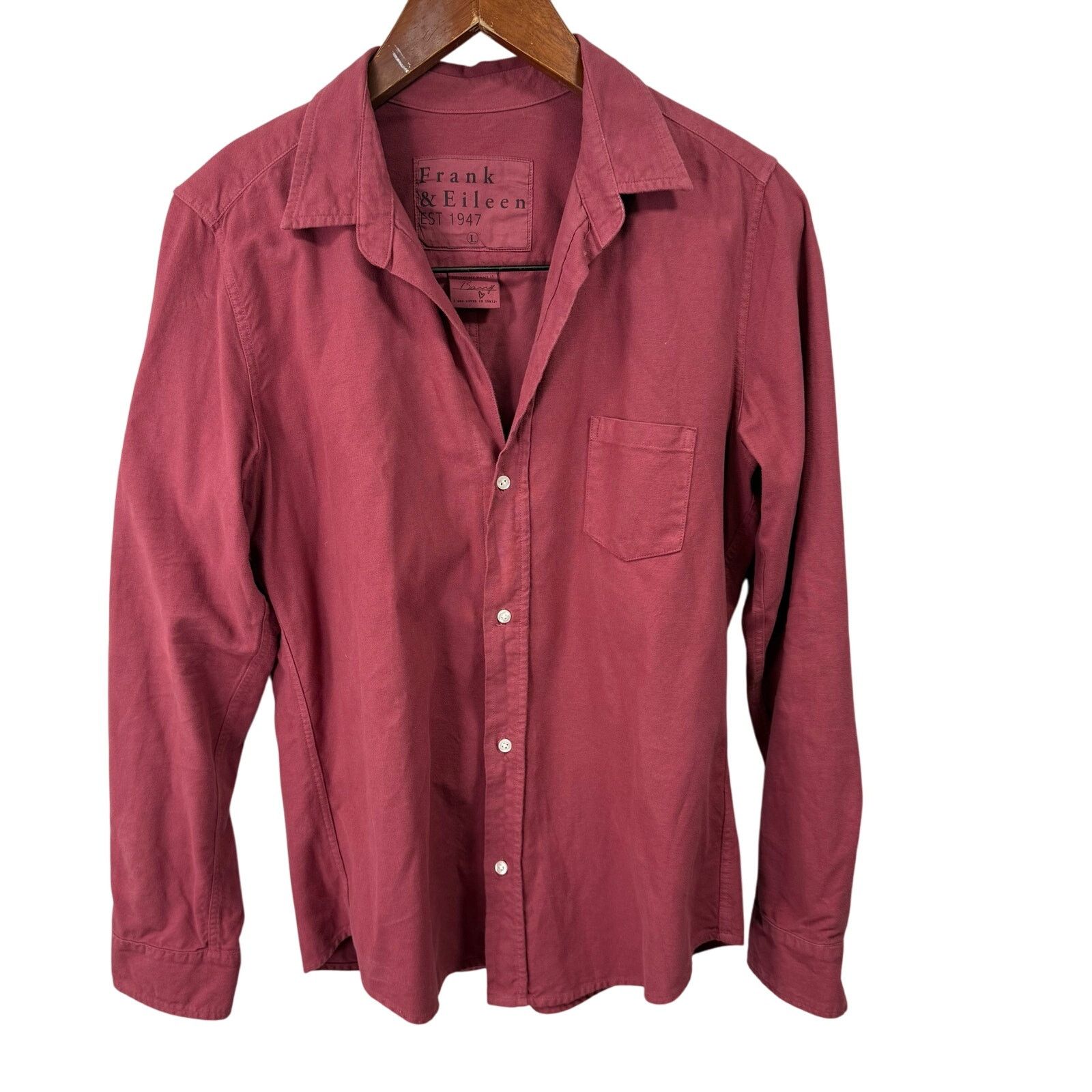 Frank & Eileen Frank & Eileen Women’s Shirt sz L Barry Button Up Red #G646 Size L / US 10 / IT 46 - 8 Thumbnail