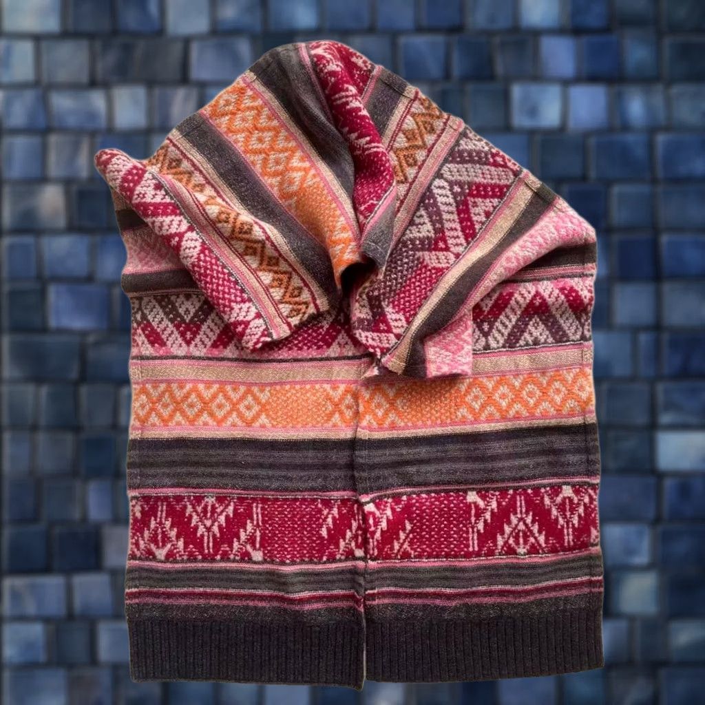 Ralph Lauren RRL Ralph Lauren Jacquard-Knit Wool-Blend Scarf Multicolor Excellent Condition Size ONE SIZE - 1 Thumbnail