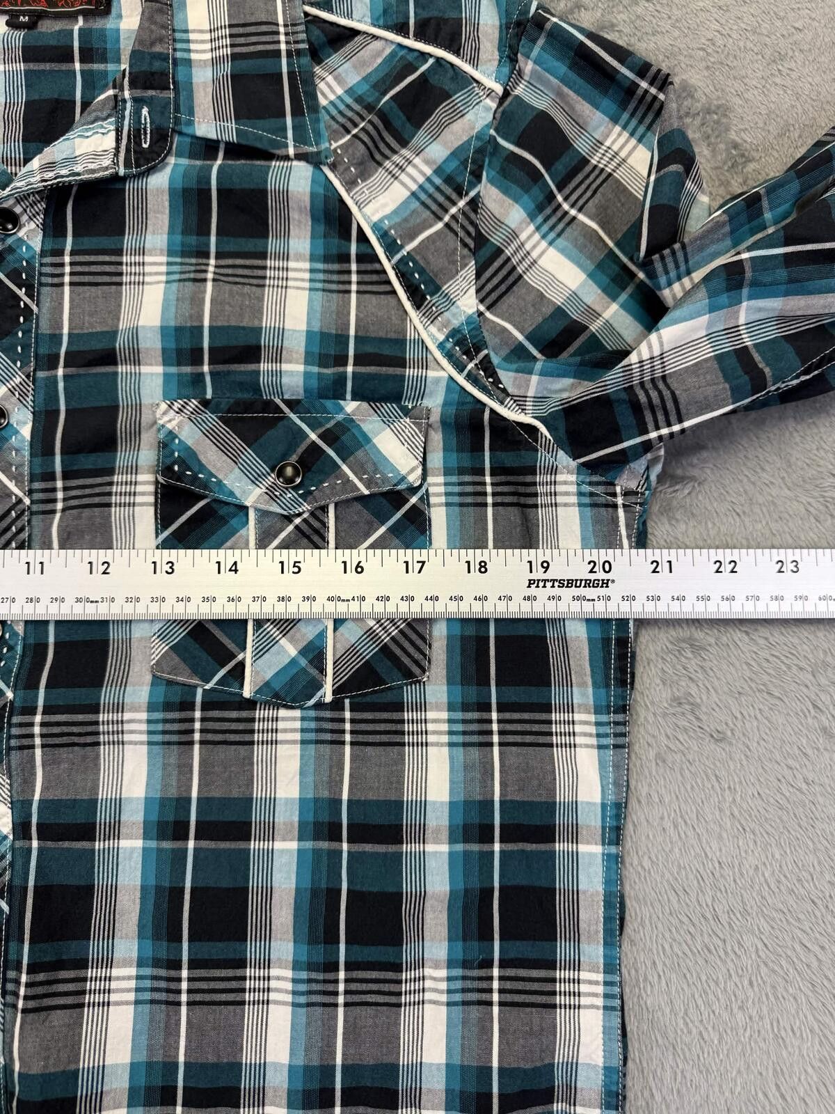 Other Rock & Roll Cowboy Men's Plaid Westren Snap Shirt Size ONE SIZE - 7 Thumbnail