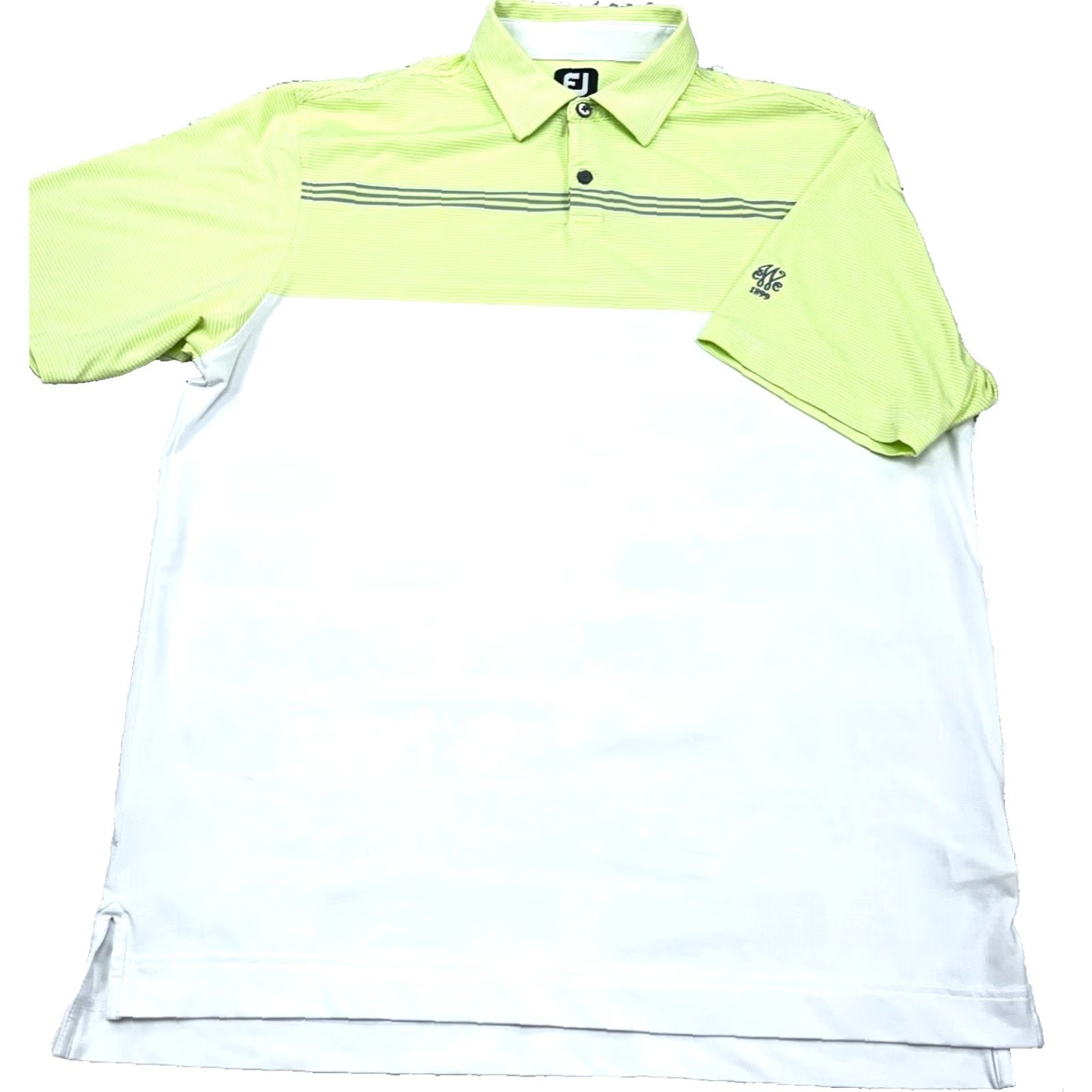 Footjoy FootJoy Polo Shirt Men L Yellow White Performance Golf FJ Brand Logo Short Sleeve Button Collared Solid Jersey"} Size US L / EU 52-54 / 3 - 2 Thumbnail