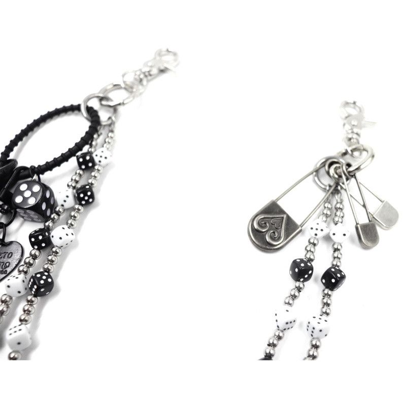 Japanese Brand × Jewelry Retro Bilayer Black White lucky Dice Baccarat Pearl Chain Size ONE SIZE - 10 Thumbnail