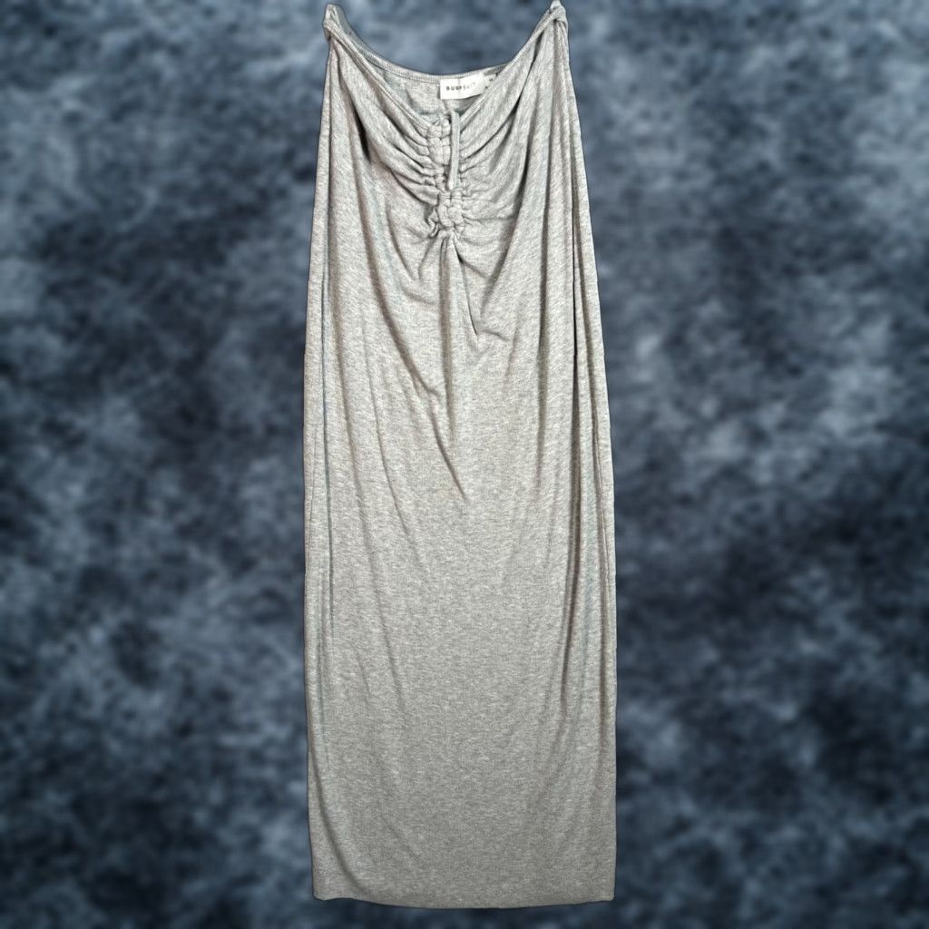 Vintage Bumpsuit Womens Maxi Dress Size S Gray Ruched Front Maternity Size S / US 4 / IT 40 - 1 Thumbnail