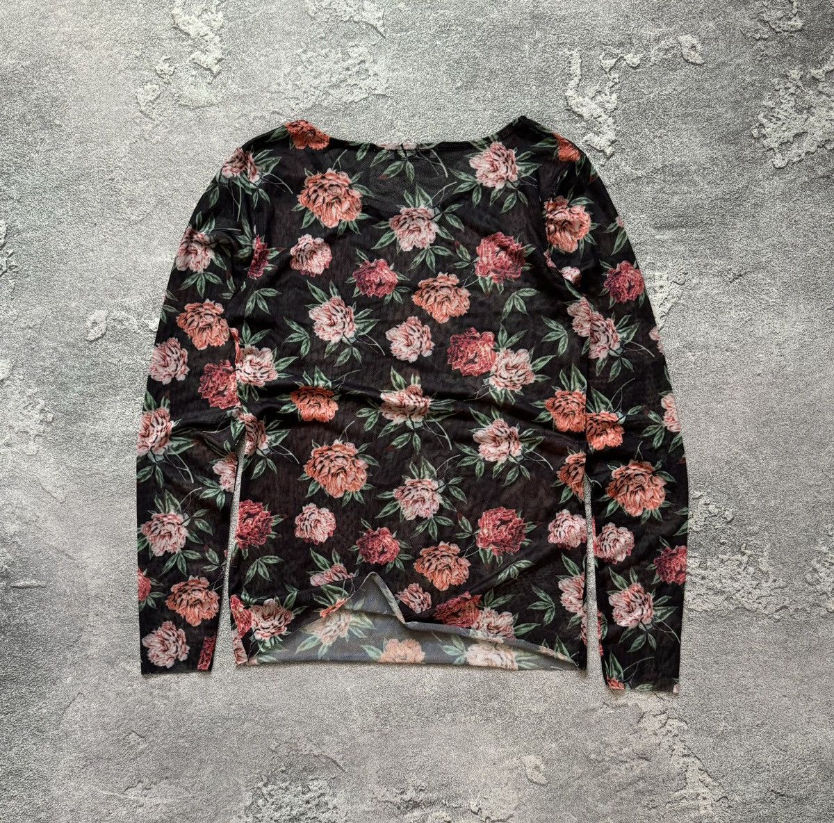 Japanese Brand × Jean Paul Gaultier Mesh top long sleeve flowers🌺 motive like Jean Paul Gaultier Size L / US 10 / IT 46 - 7 Thumbnail