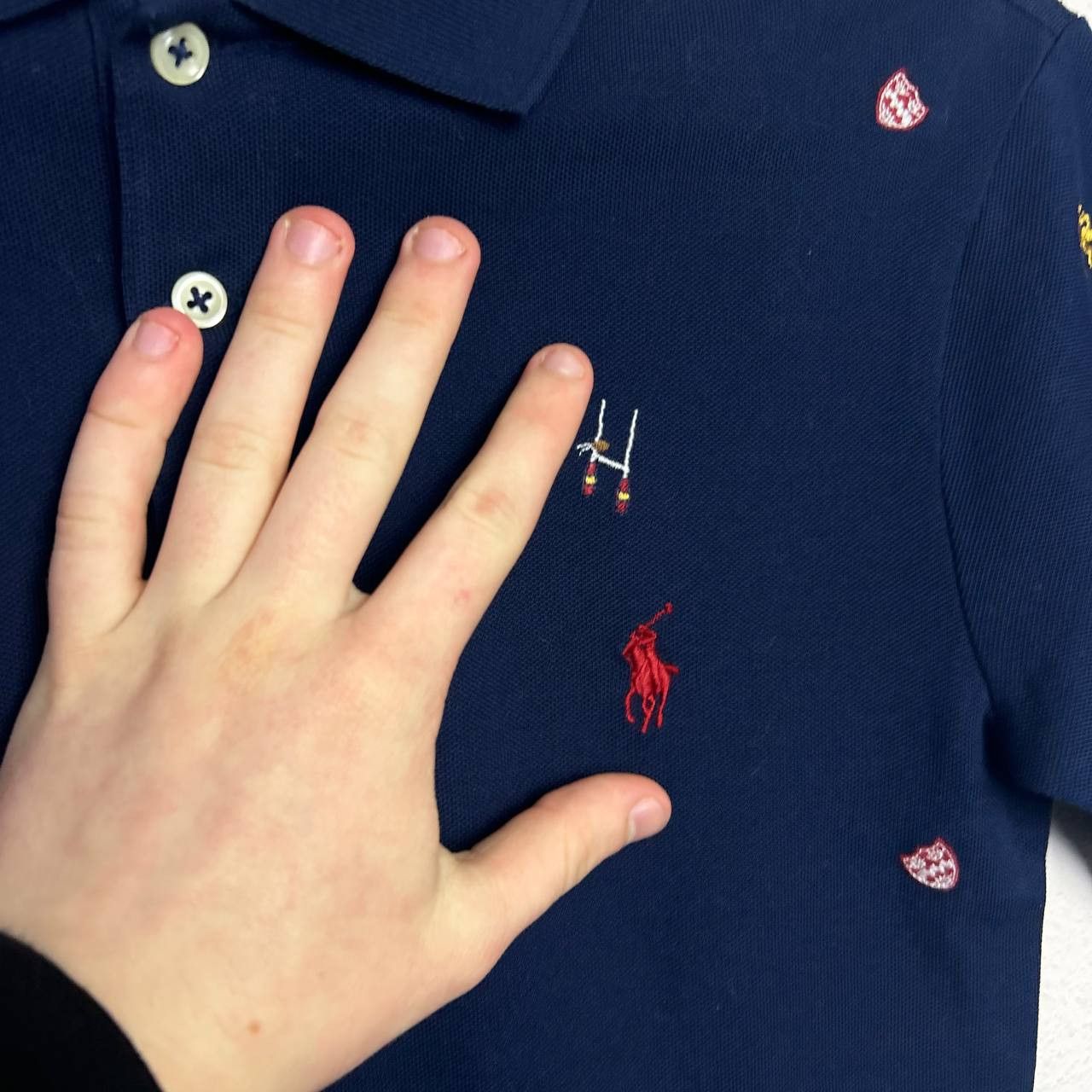 Polo Ralph Lauren Mens Polo Ralph Lauren Monogrammed y2k polo size XS Size US XS / EU 42 / 0 - 3 Thumbnail