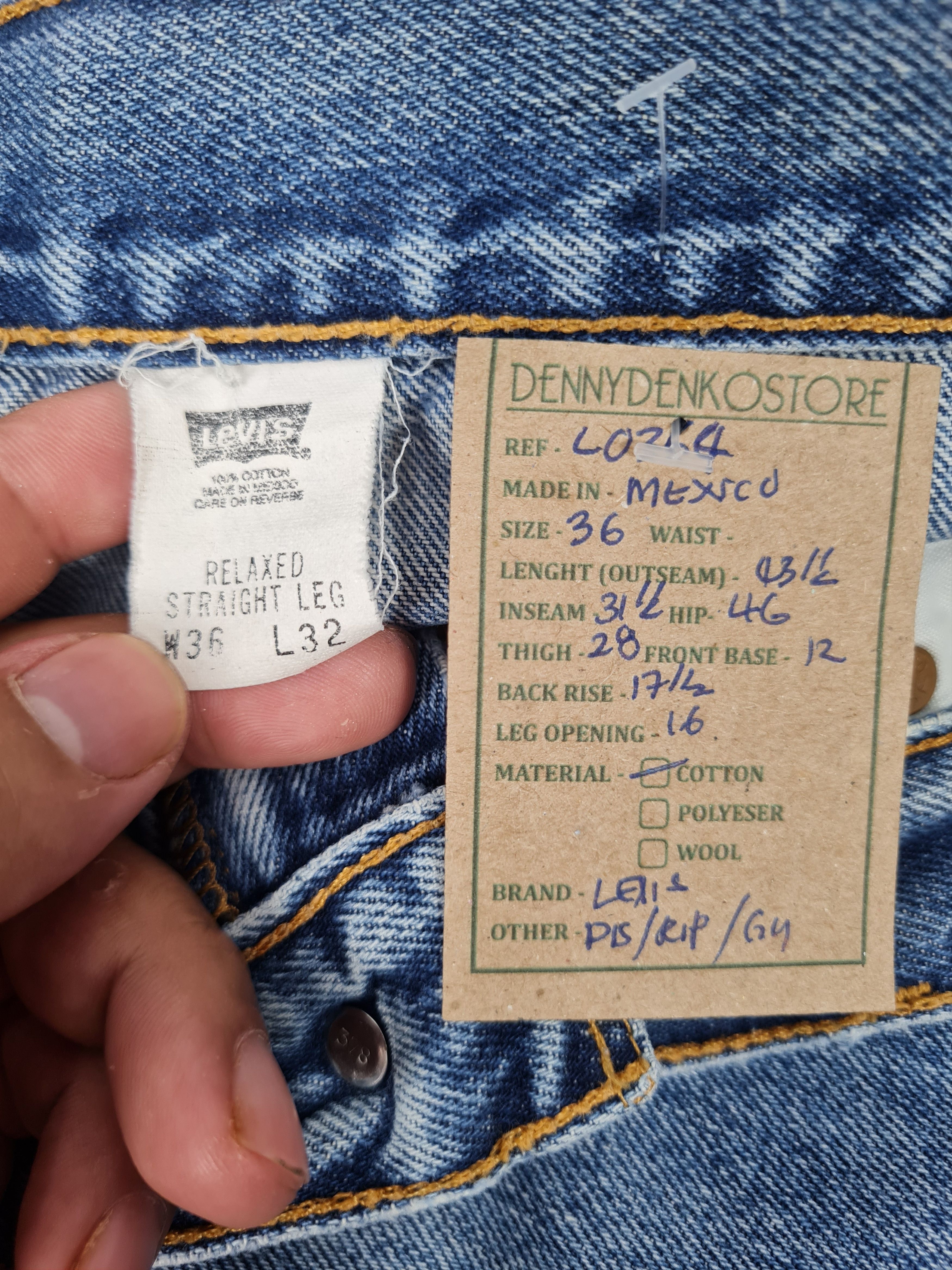 Levi's Vintage Clothing Vtg 90's LEVIS Ripped Faded Stain Jeans L0364 Size 36X31.5 Size US 36 / EU 52 - 15 Thumbnail