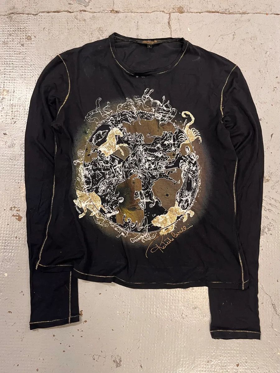 Roberto Cavalli 2000s Roberto Cavalli Astrology Black Longsleeves Size M / US 6-8 / IT 42-44 - 1 Thumbnail