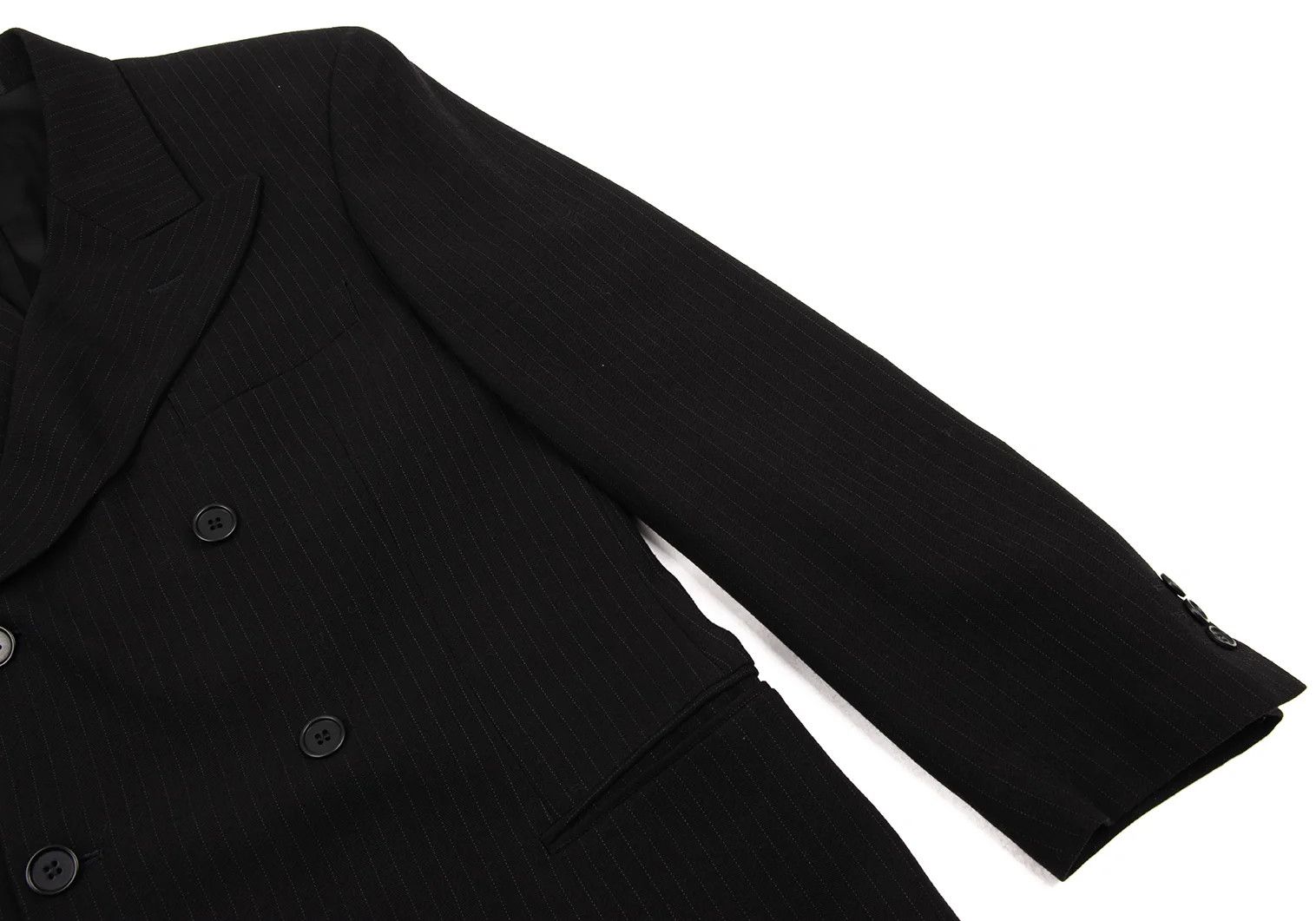 Emporio Armani Pinstripe Wool Double Jacket in Dark Navy Size 48 Size US M / EU 48-50 / 2 - 5 Thumbnail