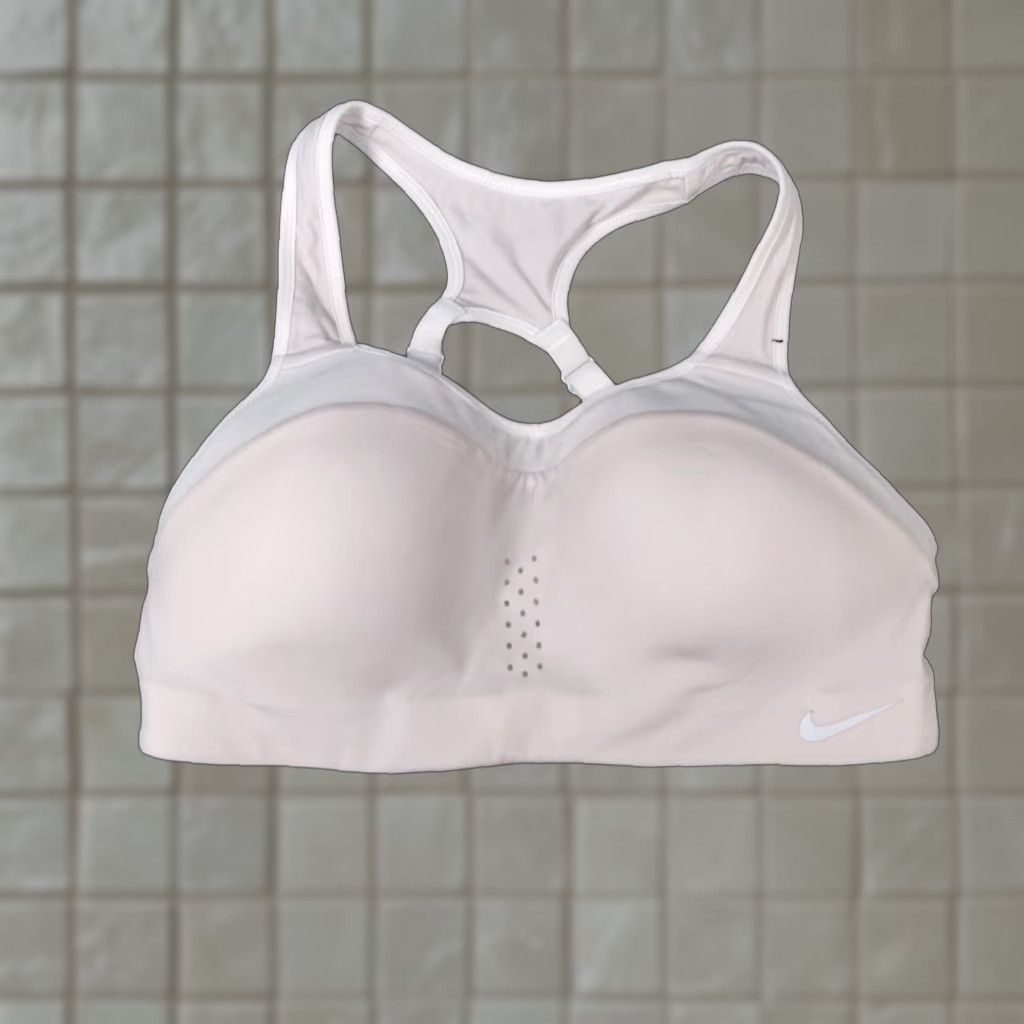 Nike Dri-Fit High Support Sports Bra Women Xs Gray Racerback Padded Wireless in Grey