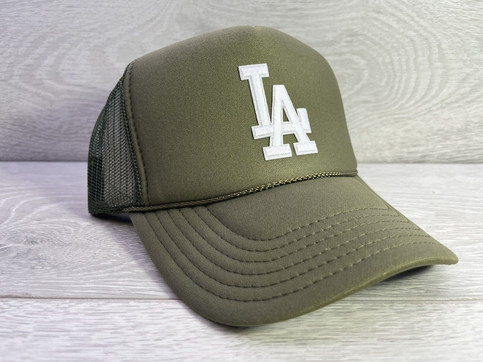 Vintage LA ARMY GREEN HIGH CROWN TRUCKER SNAPBACK VINTAGE Size ONE SIZE - 1 Thumbnail