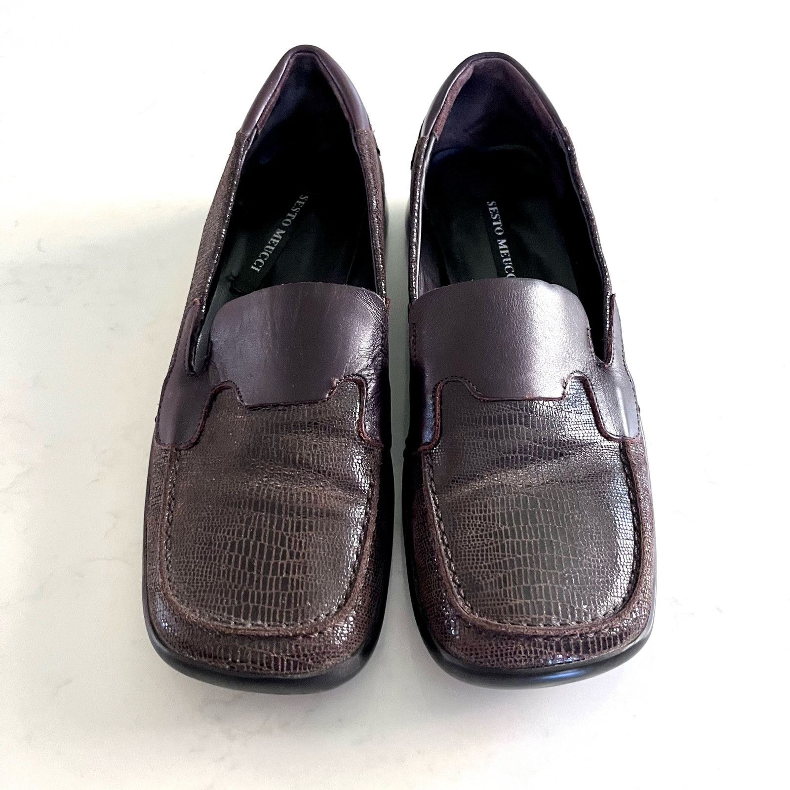 Other Sesto Meucci Women’s Brown Snakeskin Leather Loafers Size US 8.5 / IT 38.5 - 2 Thumbnail