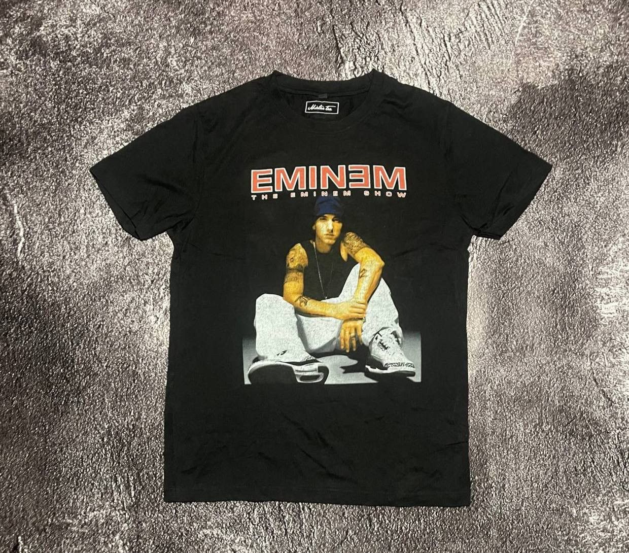 T-shirt Vintage Eminem 8 Miles Promo – Taille M Noir Délavé Années 2000 – Occasion Très Bon état