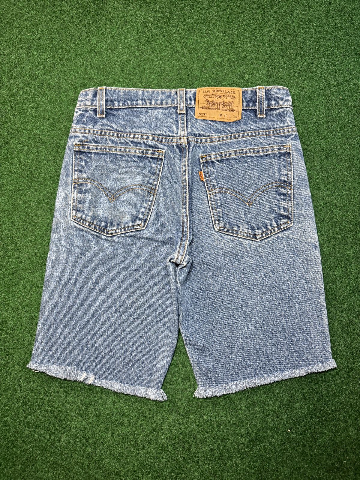 Levi's Vintage Clothing Vintage 90s Levi’s 517 Cutoff Jorts Grunge 9” Denim Shorts Size US 30 / EU 46 - 1 Thumbnail