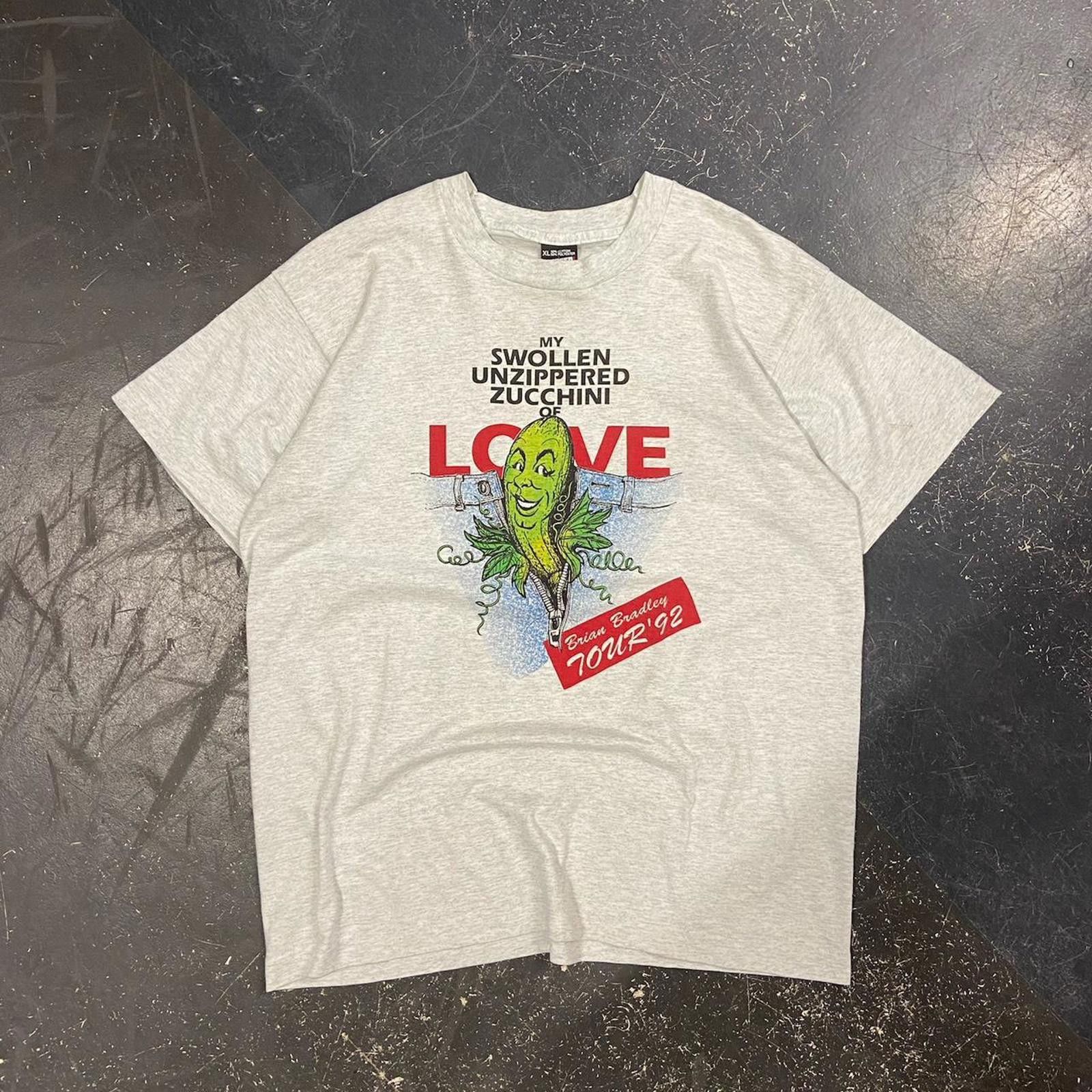 Vintage 1992 Brian Bradley My Swollen Unzipped Zucchini Of Love Tee Size US XL / EU 56 / 4 - 2 Thumbnail