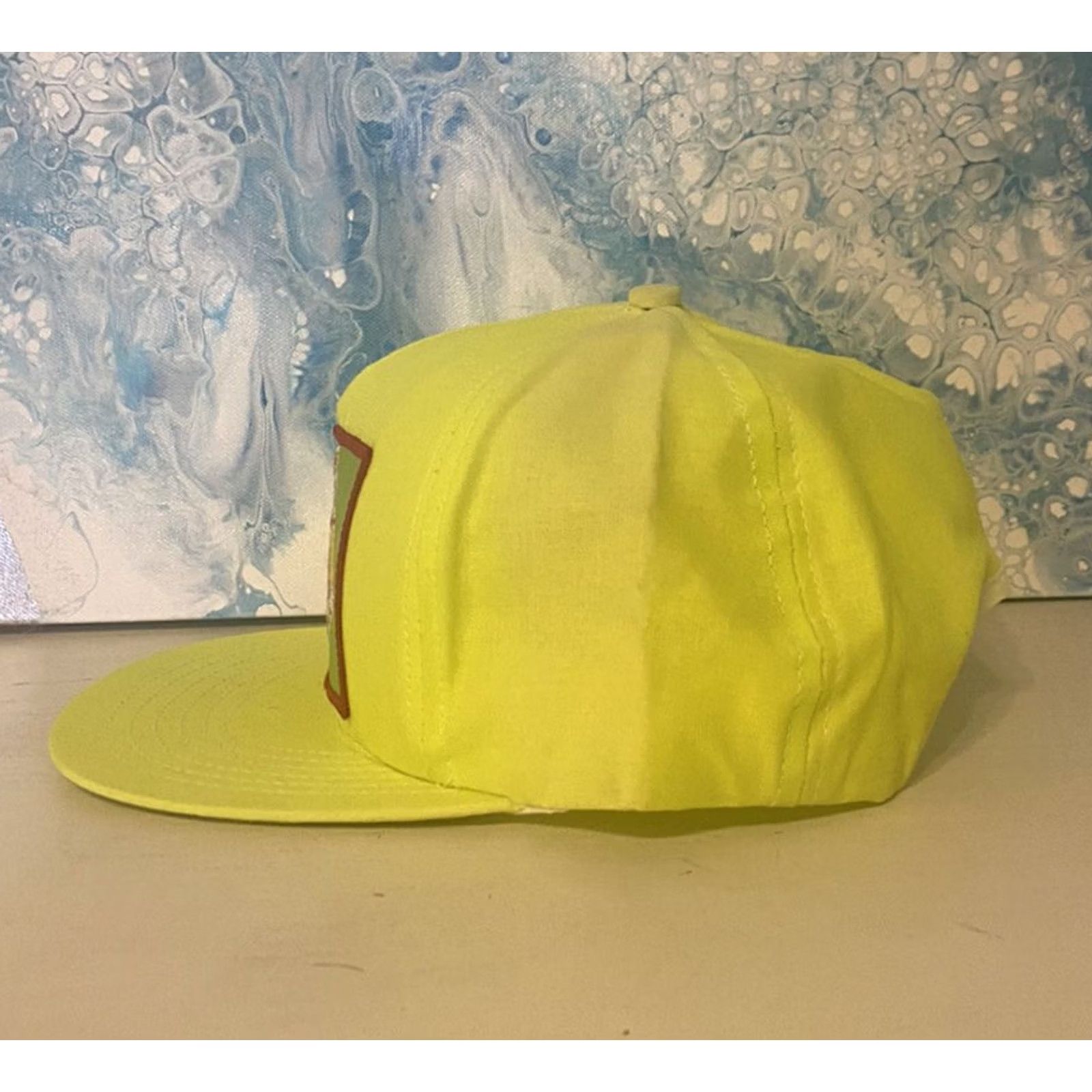 Vintage VINTAGE HaT Snapback Hat USA Beverage Patch Neon Yellow 1990s Trucker Adjustable Mens Hats Size ONE SIZE - 4 Thumbnail