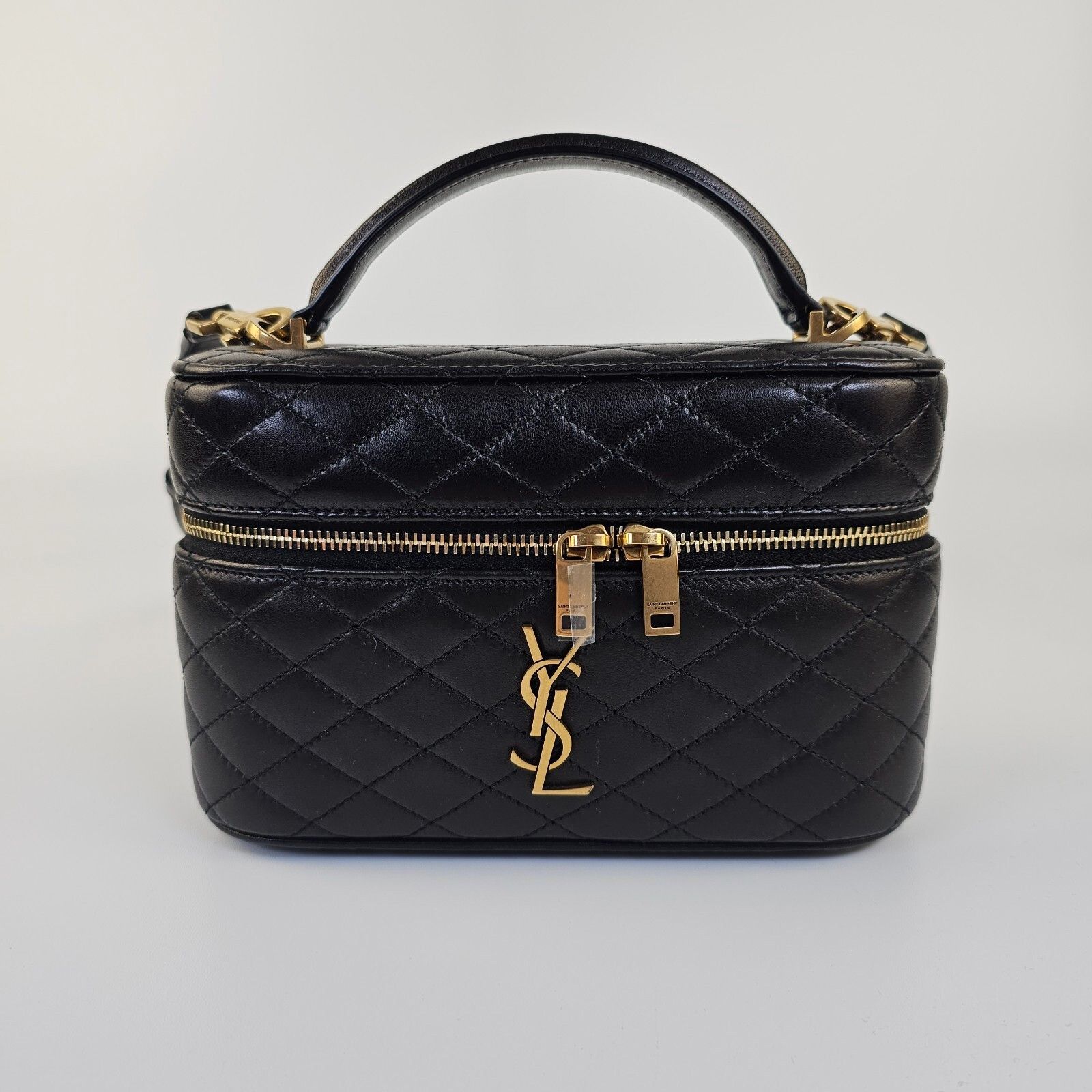 Saint Laurent Paris Saint Laurent Gaby Black Leather Vanity Bag New And Authenti Size ONE SIZE - 1 Thumbnail