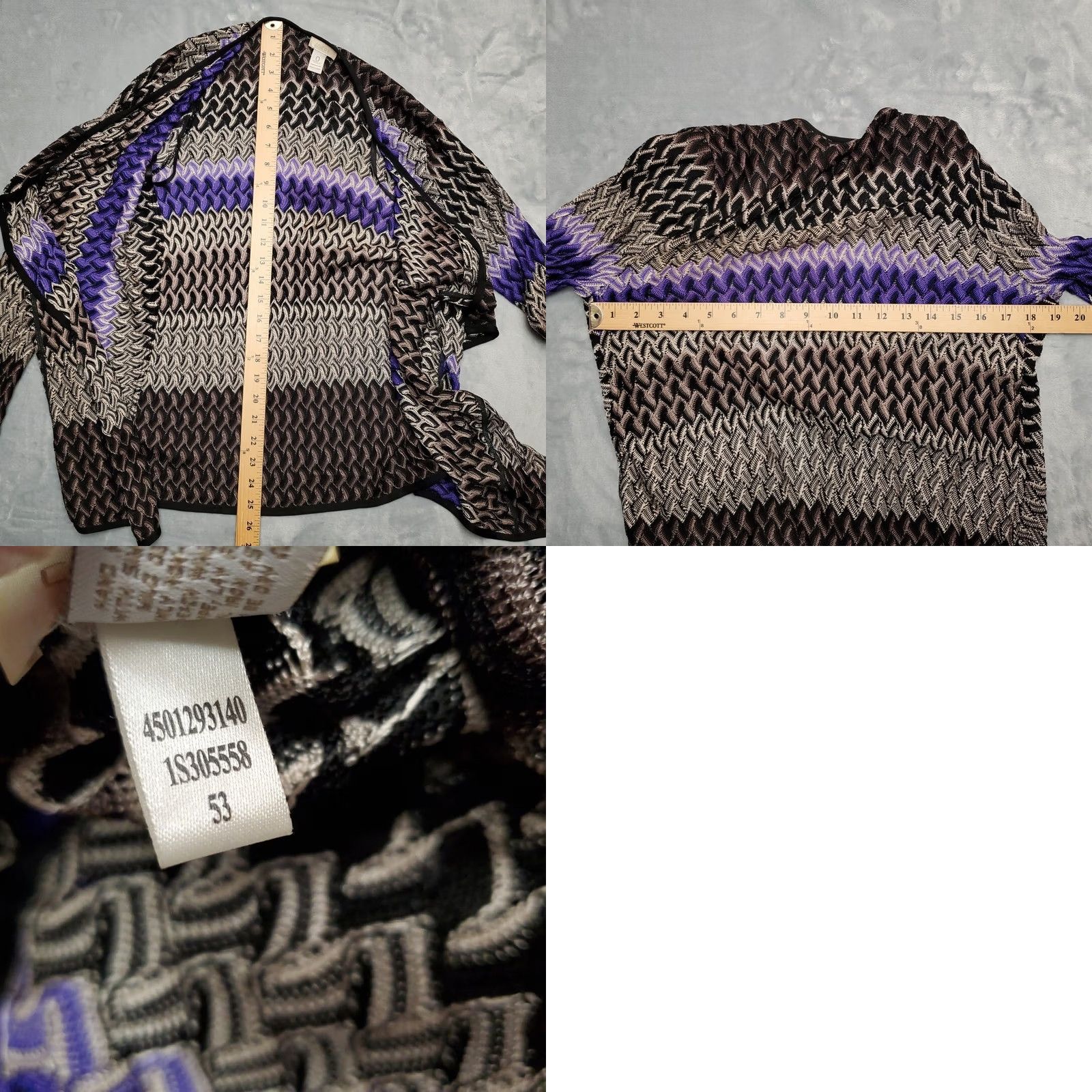 Vintage Chicos Cardigan Womens S Purple 100% Rayon Open Front Drape Casual | Cardigan | Women | Small Purple Rayon Open Front Cardigan Given Size S / US 4 / IT 40 - 8 Thumbnail