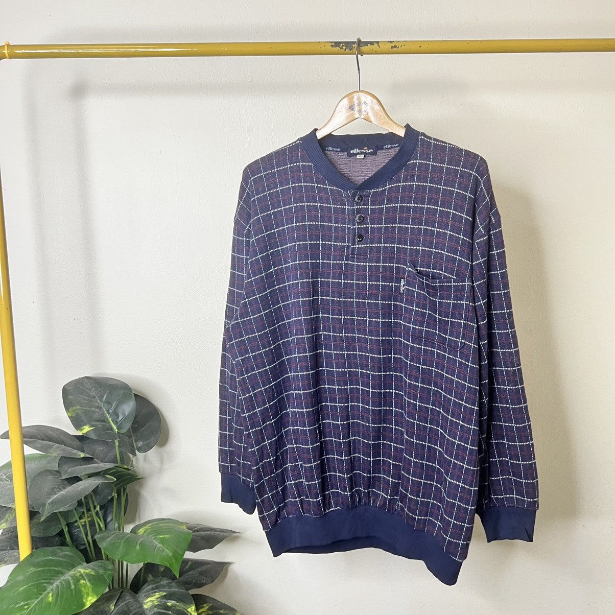 Ellesse VTG 90 ELLESSE Pullover Plaid Checkered Casual Sweatshirt Size US L / EU 52-54 / 3 - 1 Thumbnail