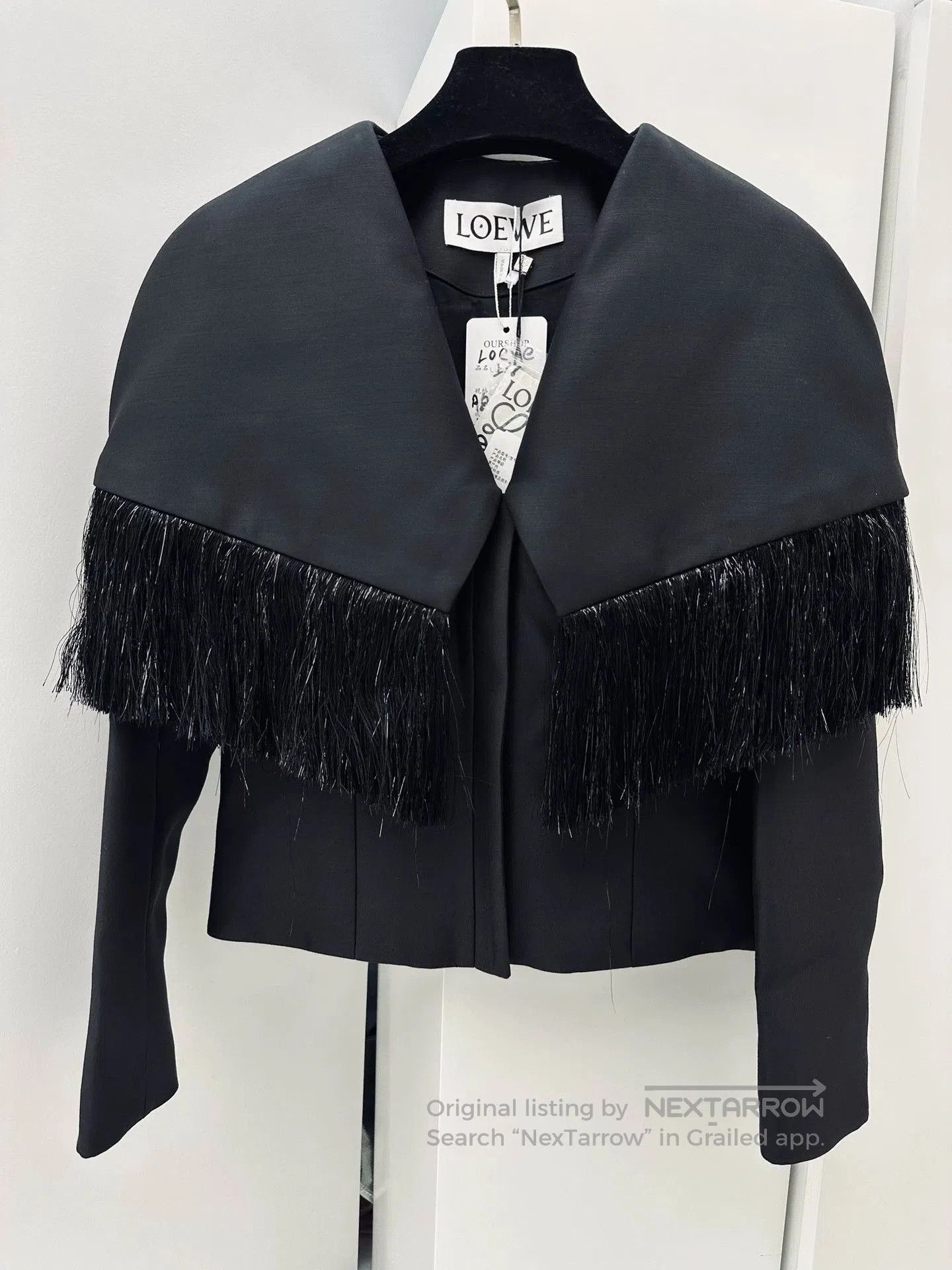 Loewe LOEWE Wool Silk Fringe Black Jacket. Size US S / EU 44-46 / 1 - 1 Thumbnail