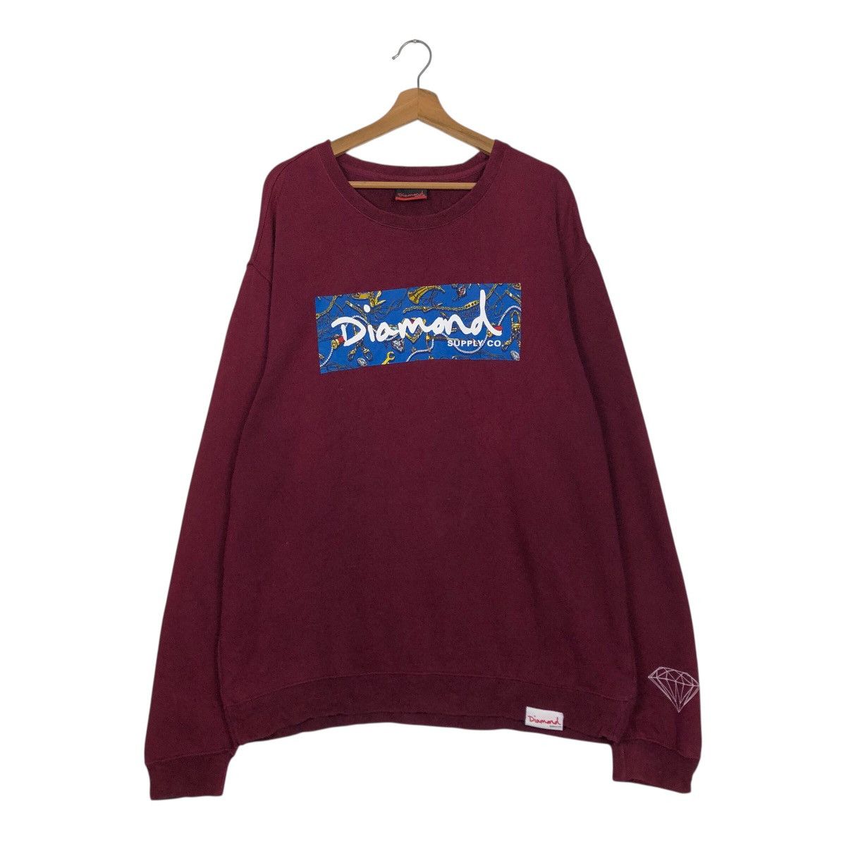 Japanese Brand 📌Vintage Sweatshirt Diamond Supply Co Big Logo Over Print Size US L / EU 52-54 / 3 - 2 Thumbnail