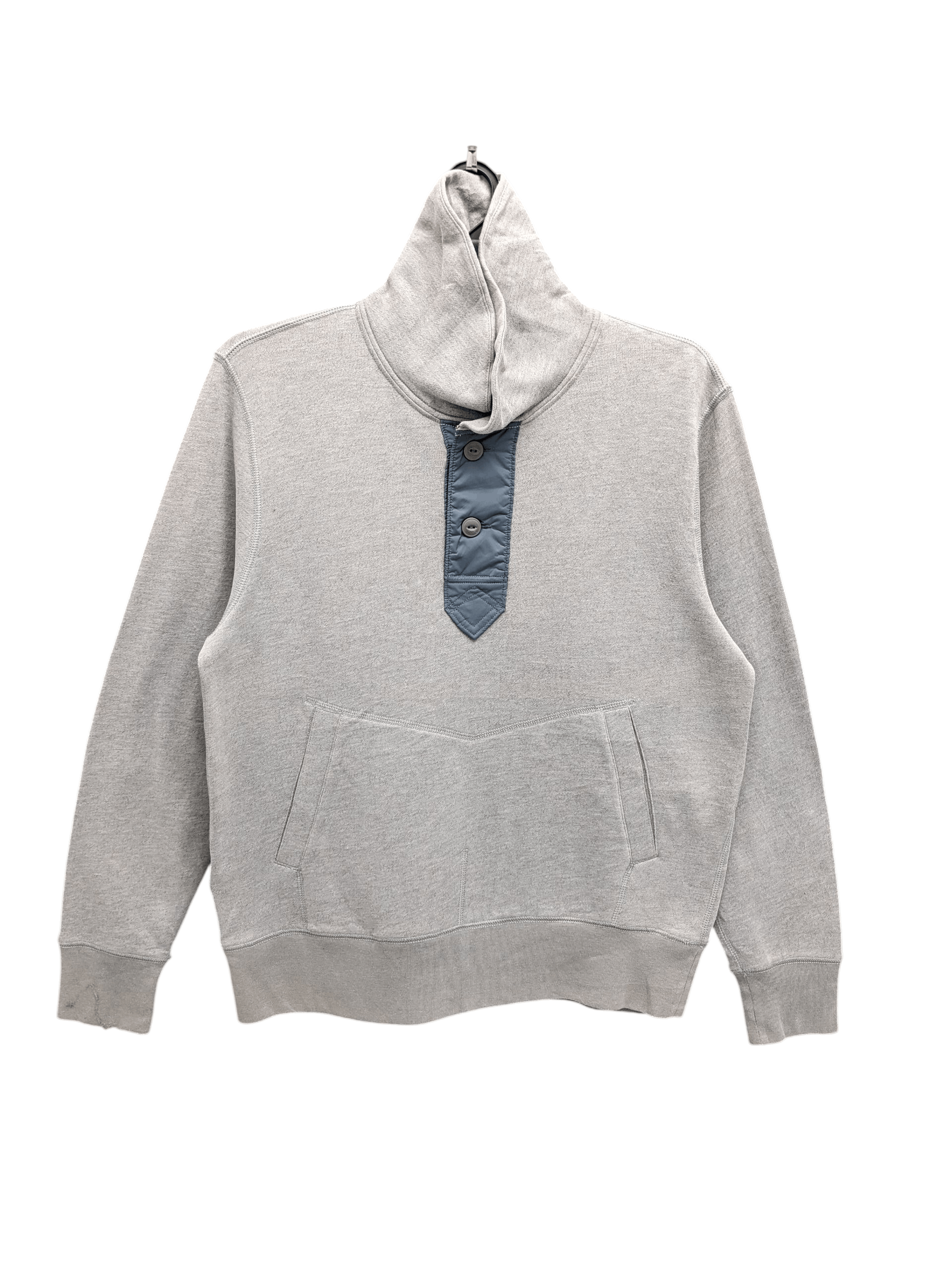 Eddie Bauer Grey Cowl Neck Snap Placket Pullover Sweatshirt