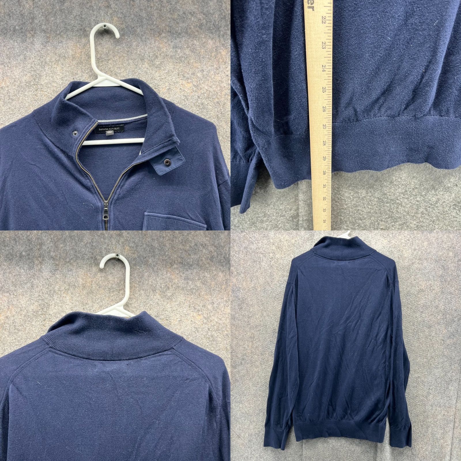 Banana Republic VINTAGE Banana Republic Sweater Mens XL Blue Navy Quarter Zip Fleece Winter XL Size US XL / EU 56 / 4 - 8 Thumbnail