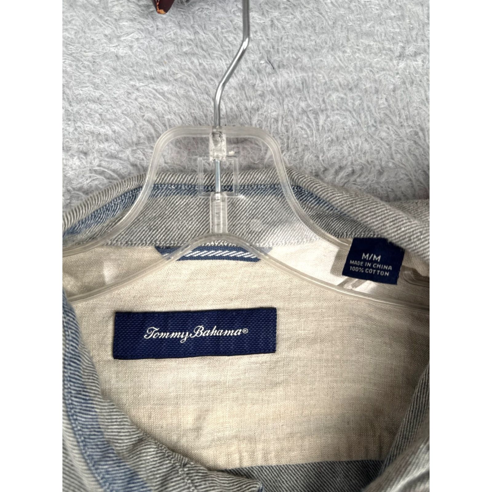 Tommy Bahama Tommy Bahama Shirt Men Medium Gray Blue Stripe Long Sleeve Button-Up Casual, Travel, Resort, Aloha, Beach, Hawaiian Pattern D 0 Size US M / EU 48-50 / 2 - 7 Thumbnail