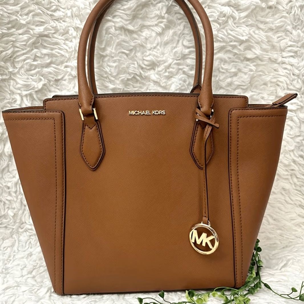 Michael Kors Michael Kors Ayden Luggage Tote Saffiano Leather Hand Bag Large Carryall Brown Womens Tote Size ONE SIZE - 2 Thumbnail