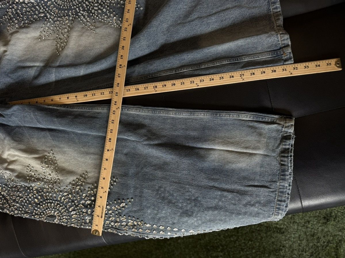 Vale Valley Stone Crystal Rhinestone Baggy Blue Jeans Size 38 Size US 38 / EU 54 - 10 Thumbnail
