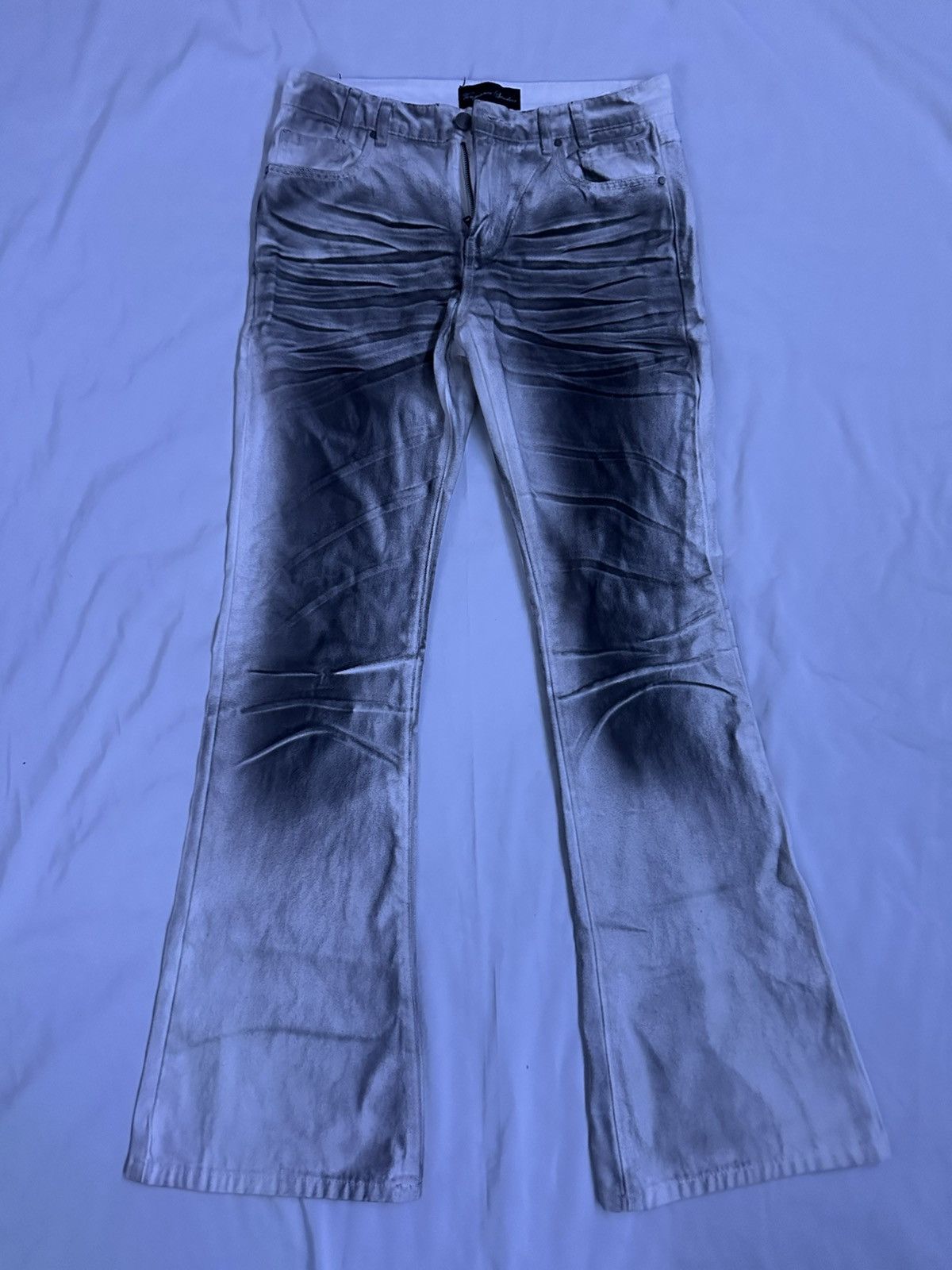 Japanese Brand × Vintage white and black boot cut denim Size US 32 / EU 48 - 1 Thumbnail