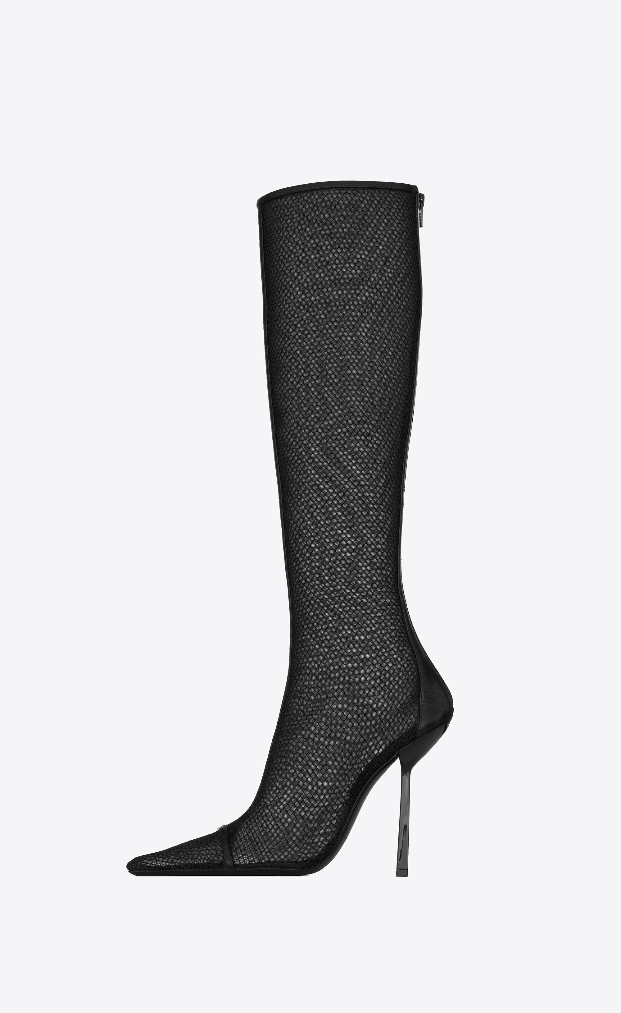 Saint Laurent Paris o1bcso1str1224 Oxalis Boots In Mesh in Black Size US 11 / IT 41 - 1 Thumbnail