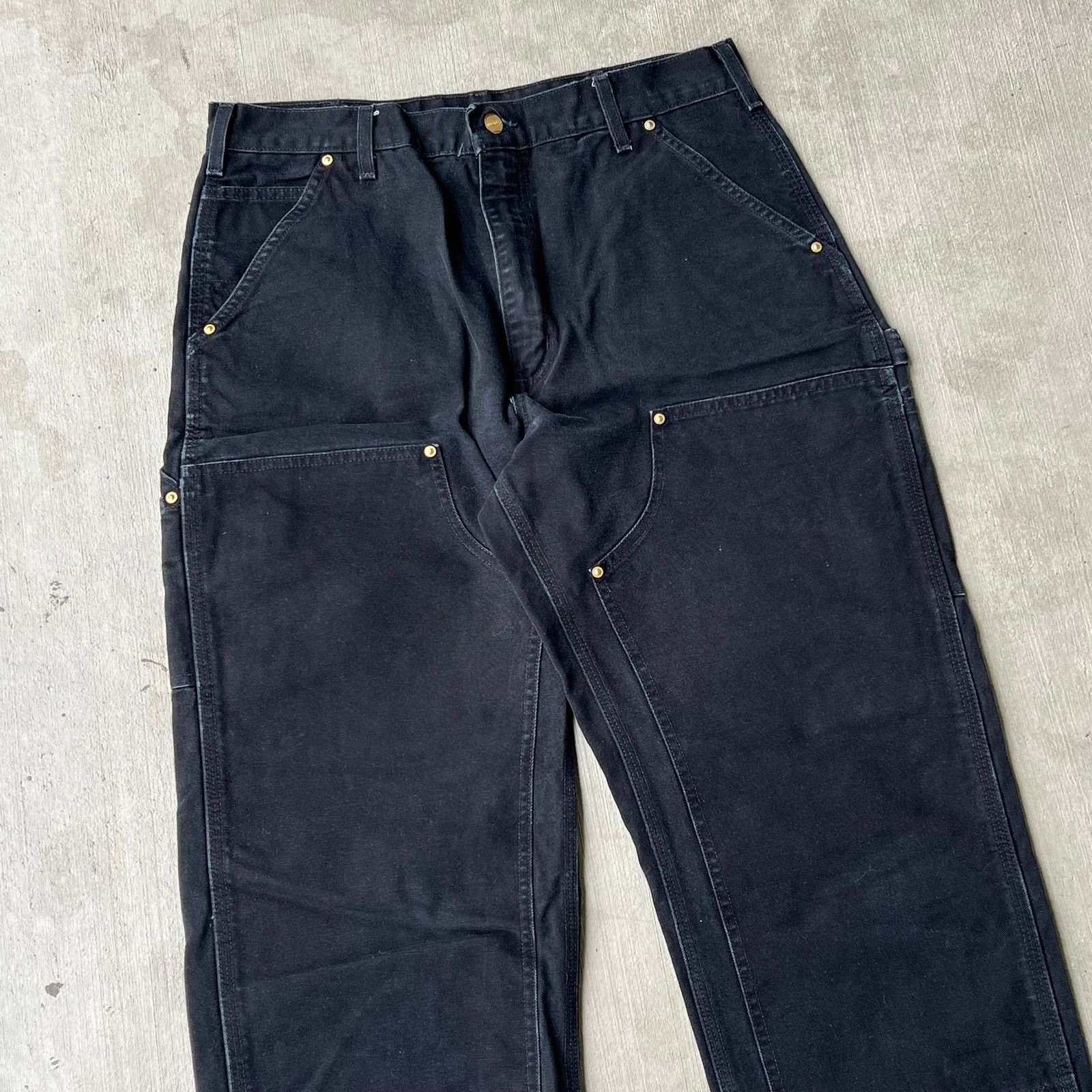 Carhartt × Vintage Carhartt black double knee work wear carpenter pants Size US 32 / EU 48 - 2 Thumbnail