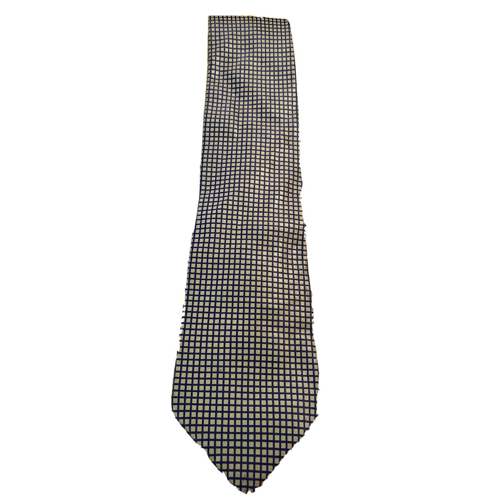 DKNY DKNY men’s brown blue check silk dress necktie Size ONE SIZE - 1 Thumbnail