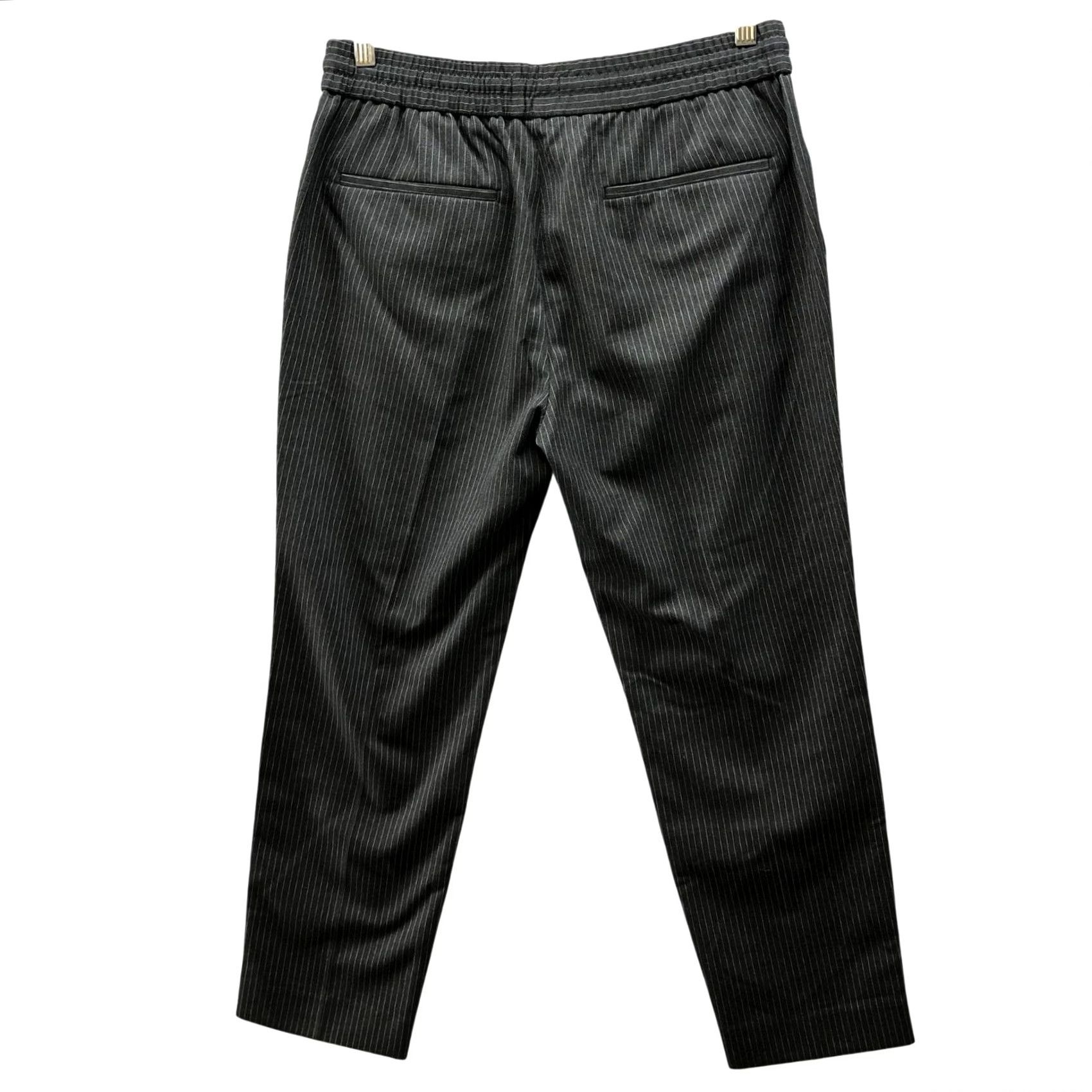Topman Topman Pull On Ankle Pants Mens 32 Gray Pinstriped Drawstring Tapered Size US 32 / EU 48 - 2 Thumbnail