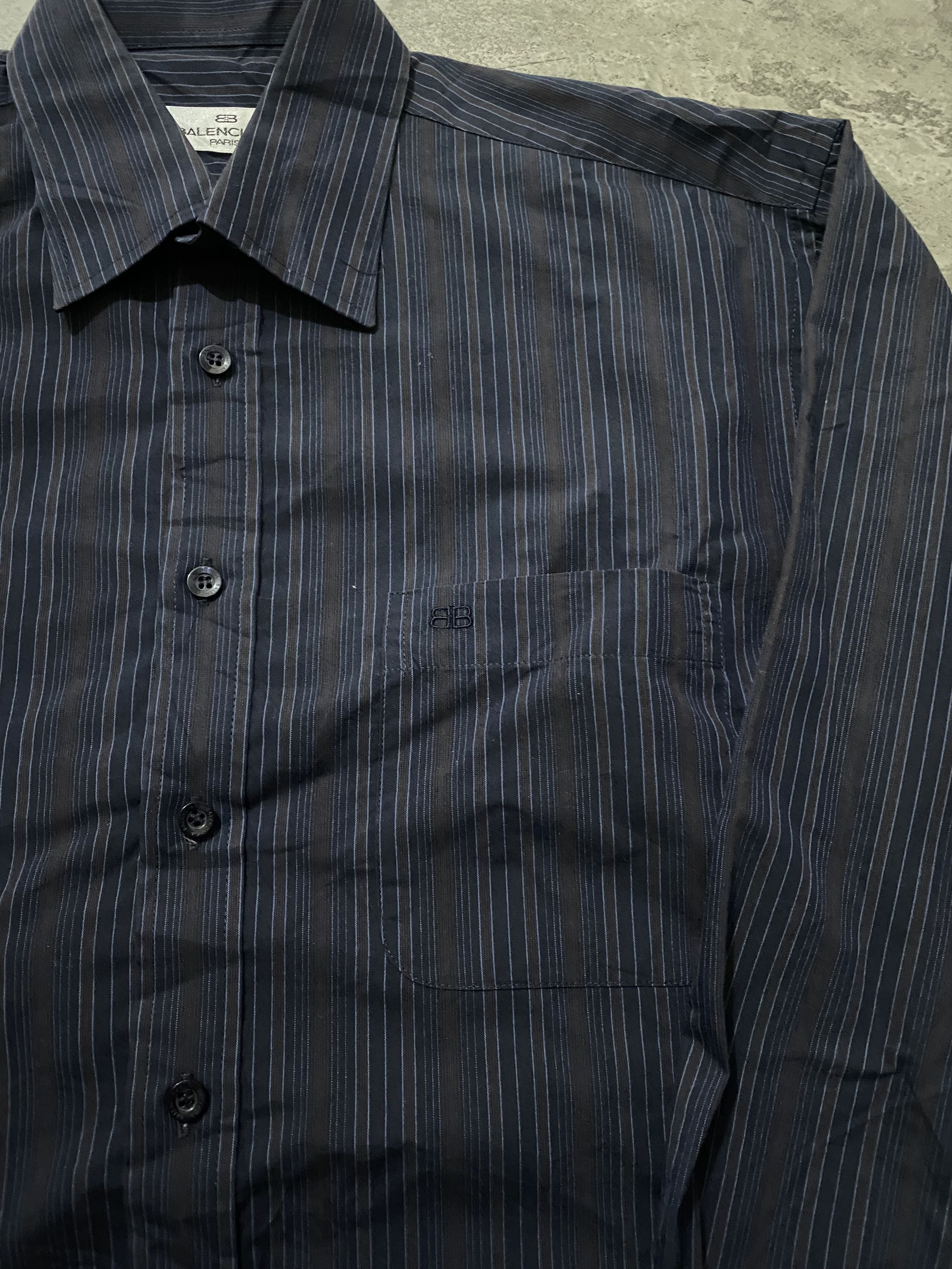Balenciaga VINTAGE BALENCIAGA BB STRIPED SHIRT Size US L / EU 52-54 / 3 - 2 Thumbnail
