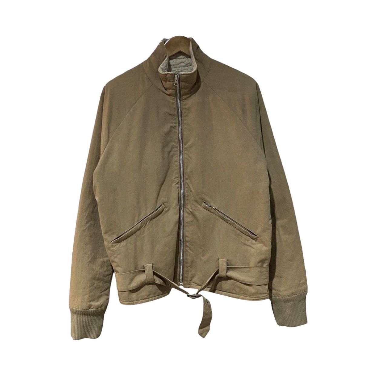 Japanese Brand Private Brand AG High Neck Sherpa Lined Bomber Jacket Khaki Size US L / EU 52-54 / 3 - 1 Thumbnail
