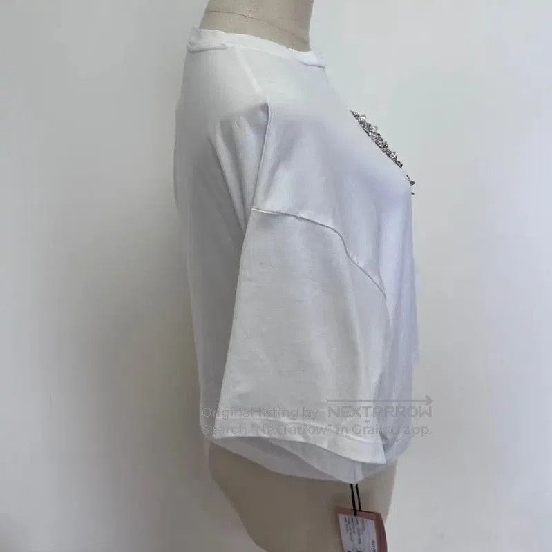 Miu Miu Miu Miu White Cotton Short Sleeve T-Shirt . Size M / US 6-8 / IT 42-44 - 3 Thumbnail