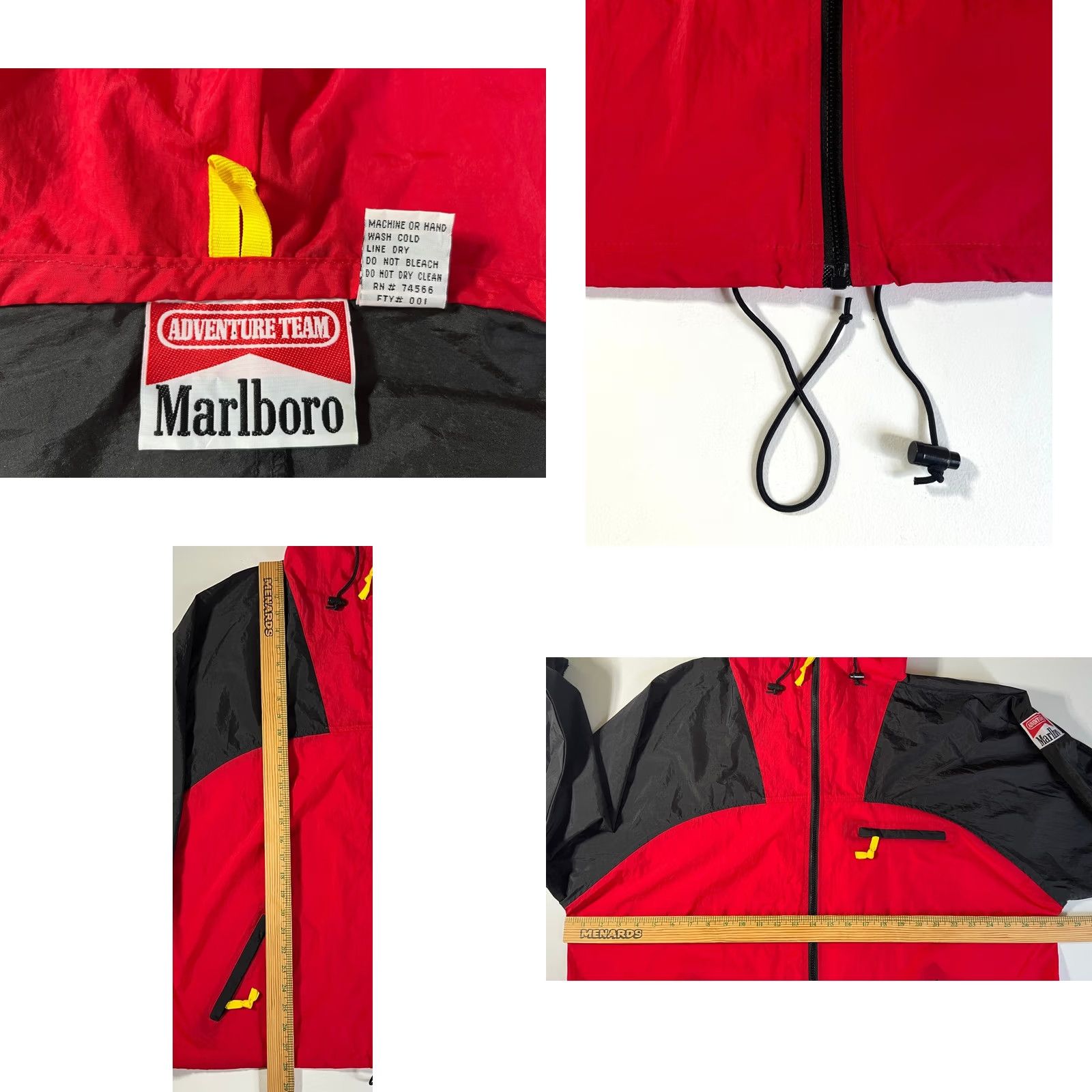 Marlboro VINTAGE Marlboro Adventure Team Jacket Windbreaker Hooded XL Men Red Black 90s Full Zip Size US XL / EU 56 / 4 - 9 Thumbnail