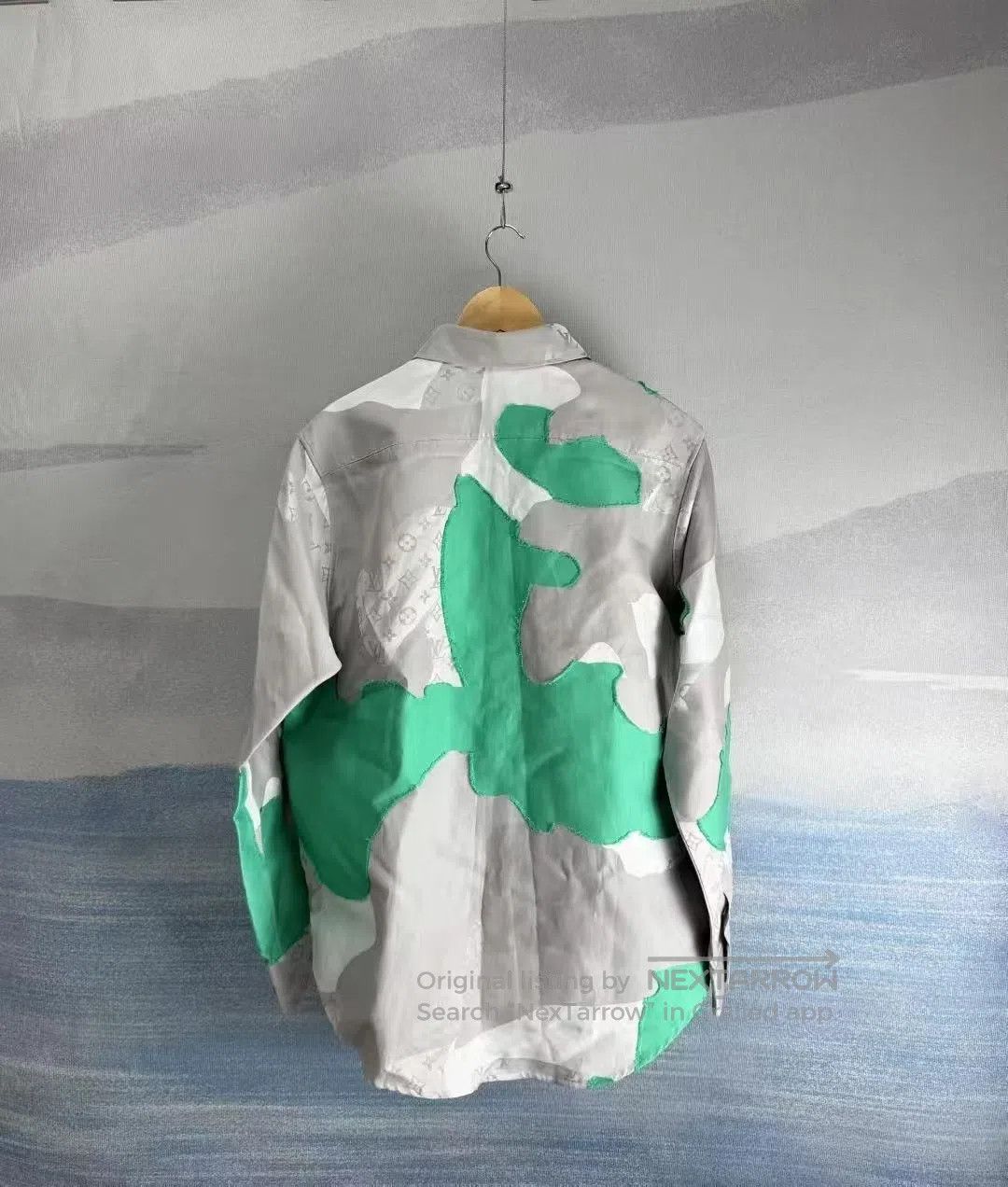 Louis Vuitton Louis Vuitton Gray Green Face Printed All-over Print Shirt Size US M / EU 48-50 / 2 - 3 Thumbnail