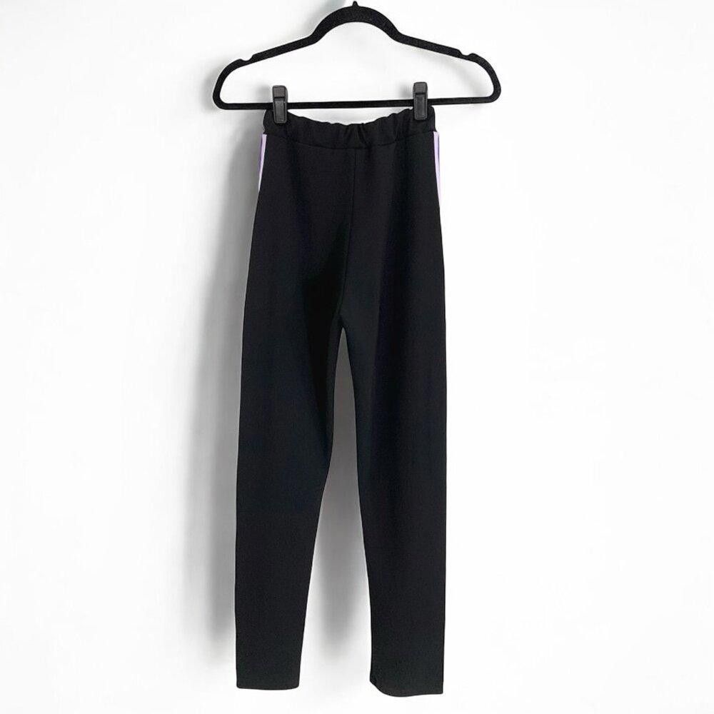 Boohoo Boohoo Petite Pants/Leggings - Black with Rainbow Stripes Size 25" / US 0 / IT 36 - 2 Thumbnail