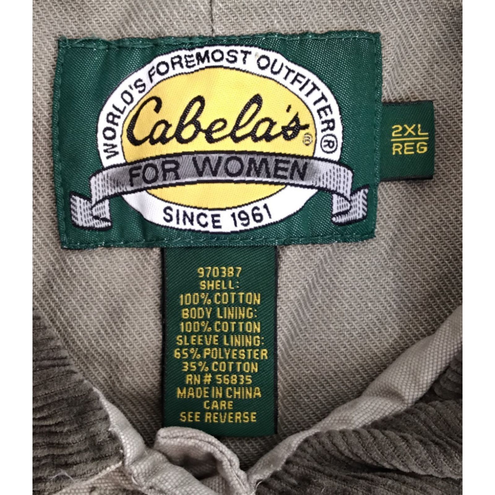 Cabelas Cabela's Chore Jacket Women's 2XL Khaki Corduroy Collar Size XXL / US 16-18 / IT 52-54 - 8 Thumbnail