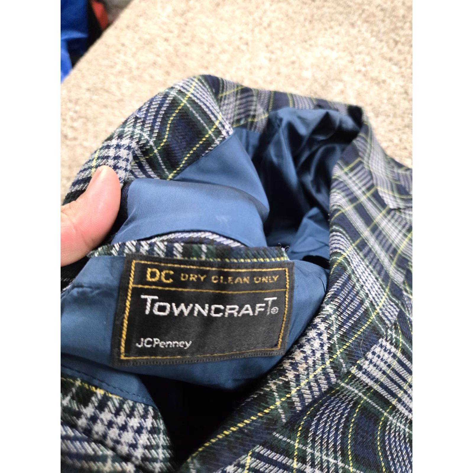 Vintage VINTAGE Towncraft Blazer Mens 40R Blue Plaid Check Sport Coat Jacket 70s Size 40R - 6 Thumbnail